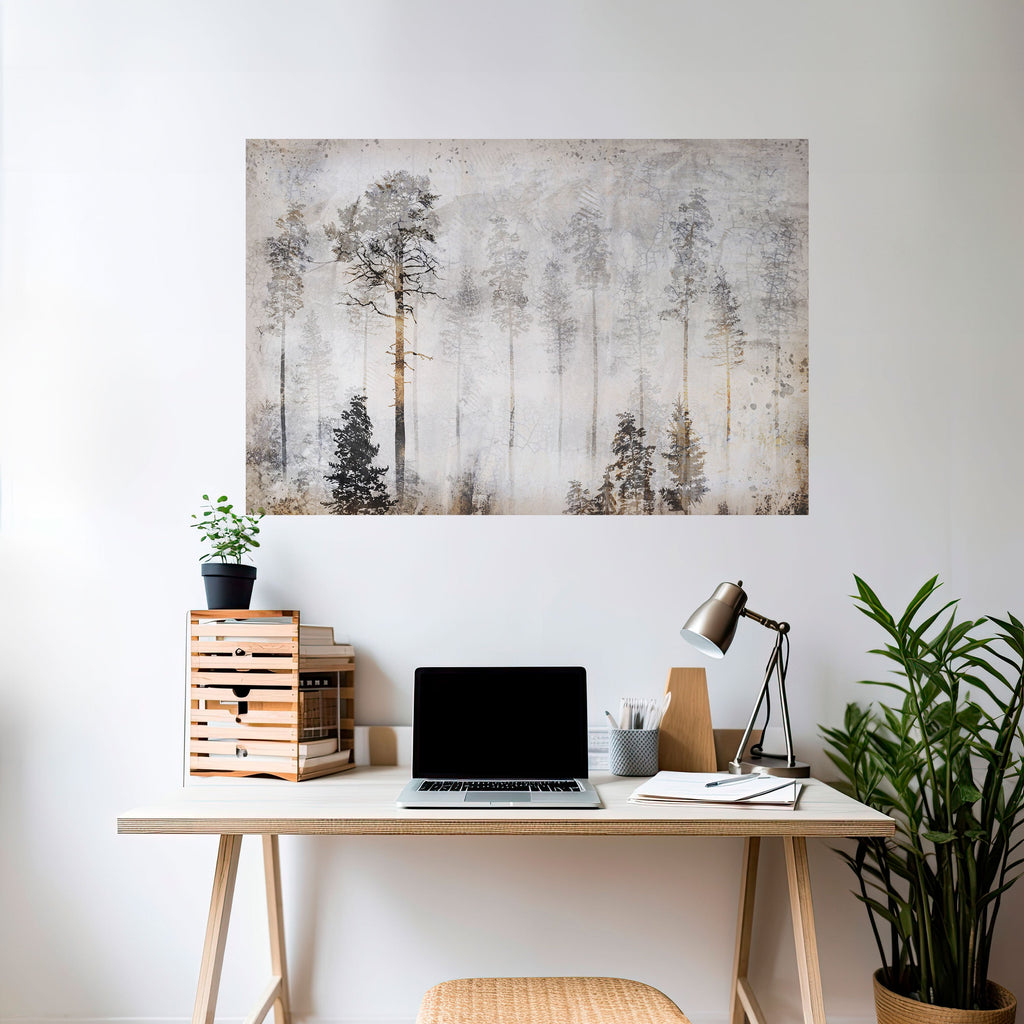 FADE IN THE TREES Peel and Stick Horizontal Poster