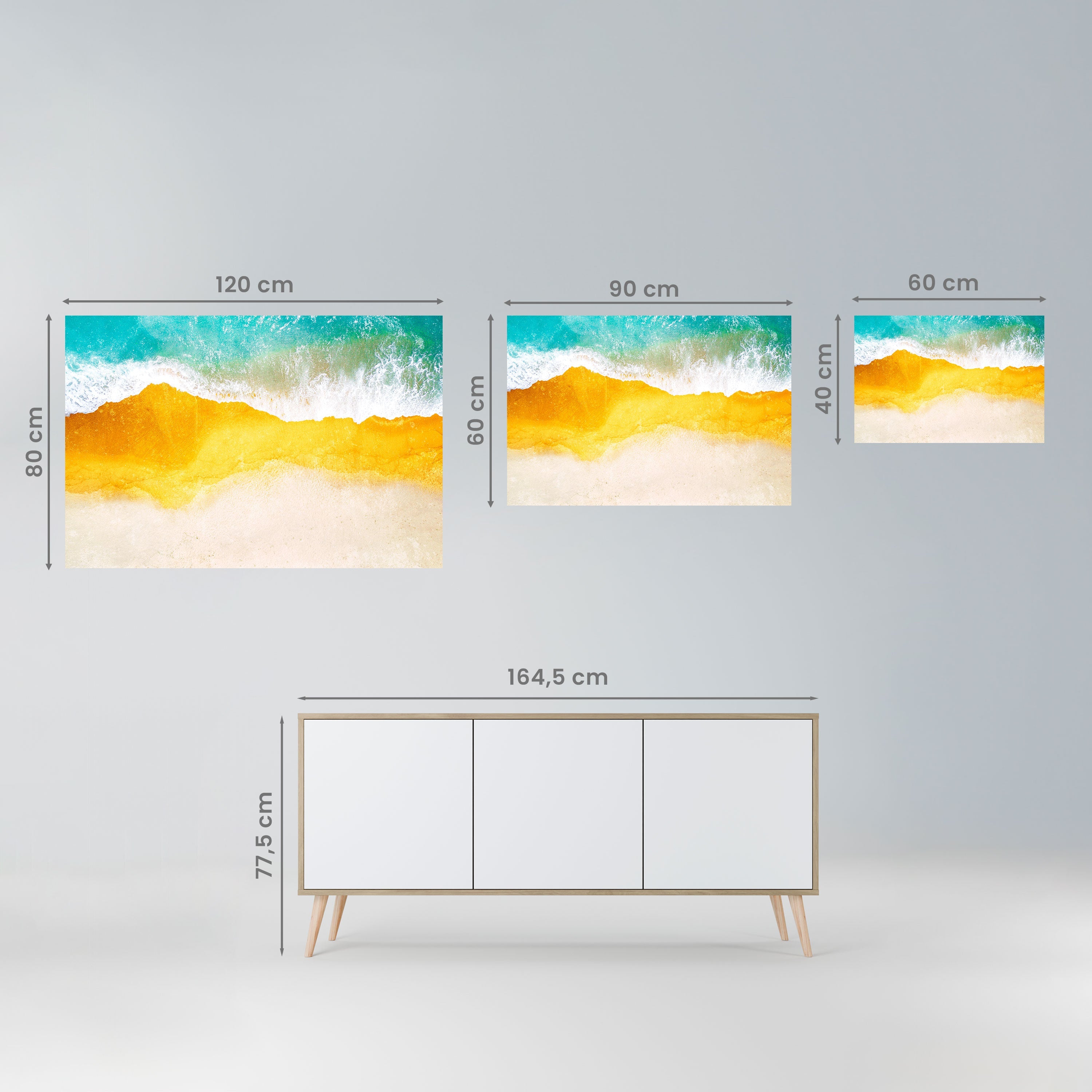 TRILOGY OF TIDES Peel and Stick Horizontal Poster