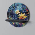 MIDNIGHT BLOSSOM Prateleira Redonda Decorativa em Acabamento Preto