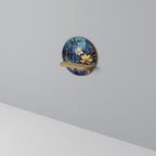 MIDNIGHT BLOSSOM Prateleira Redonda Decorativa em Efeito Carvalho