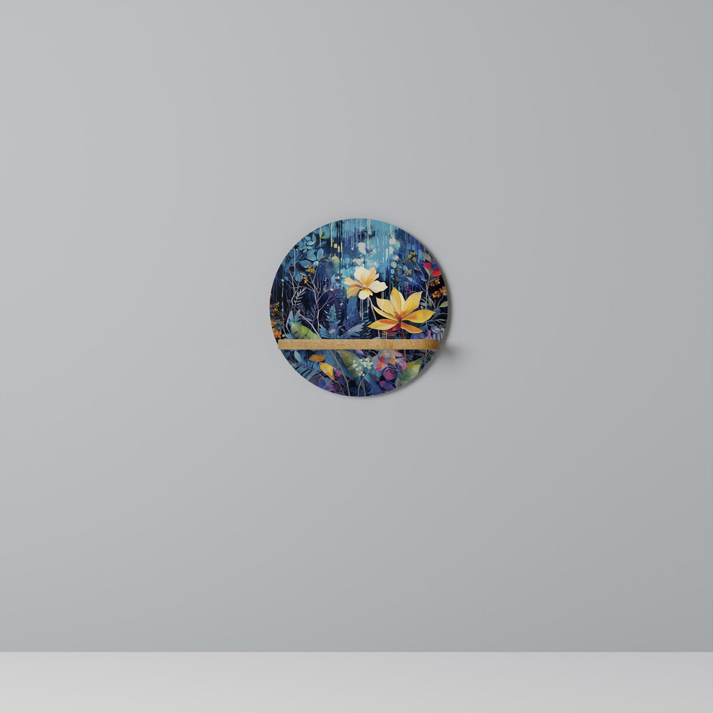 MIDNIGHT BLOSSOM Prateleira Redonda Decorativa em Efeito Carvalho