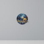 MIDNIGHT BLOSSOM Prateleira Redonda Decorativa em Efeito Carvalho