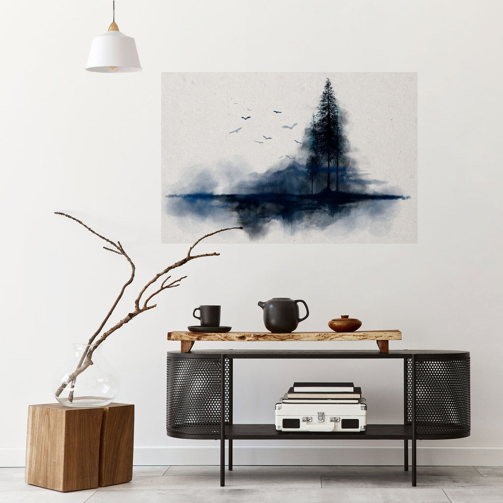 MISTY RECOLLECTION Peel and Stick Horizontal Poster