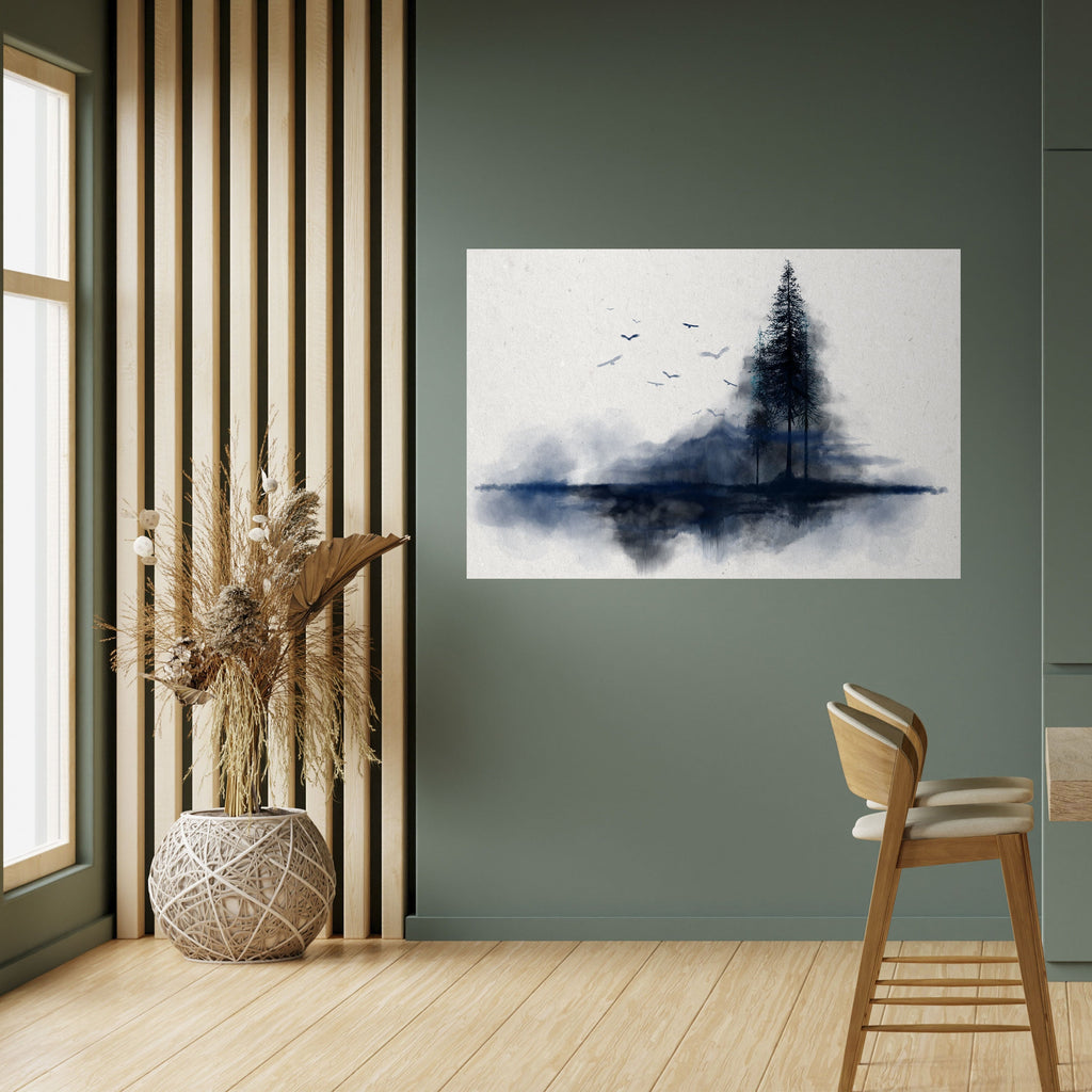 MISTY RECOLLECTION Peel and Stick Horizontal Poster