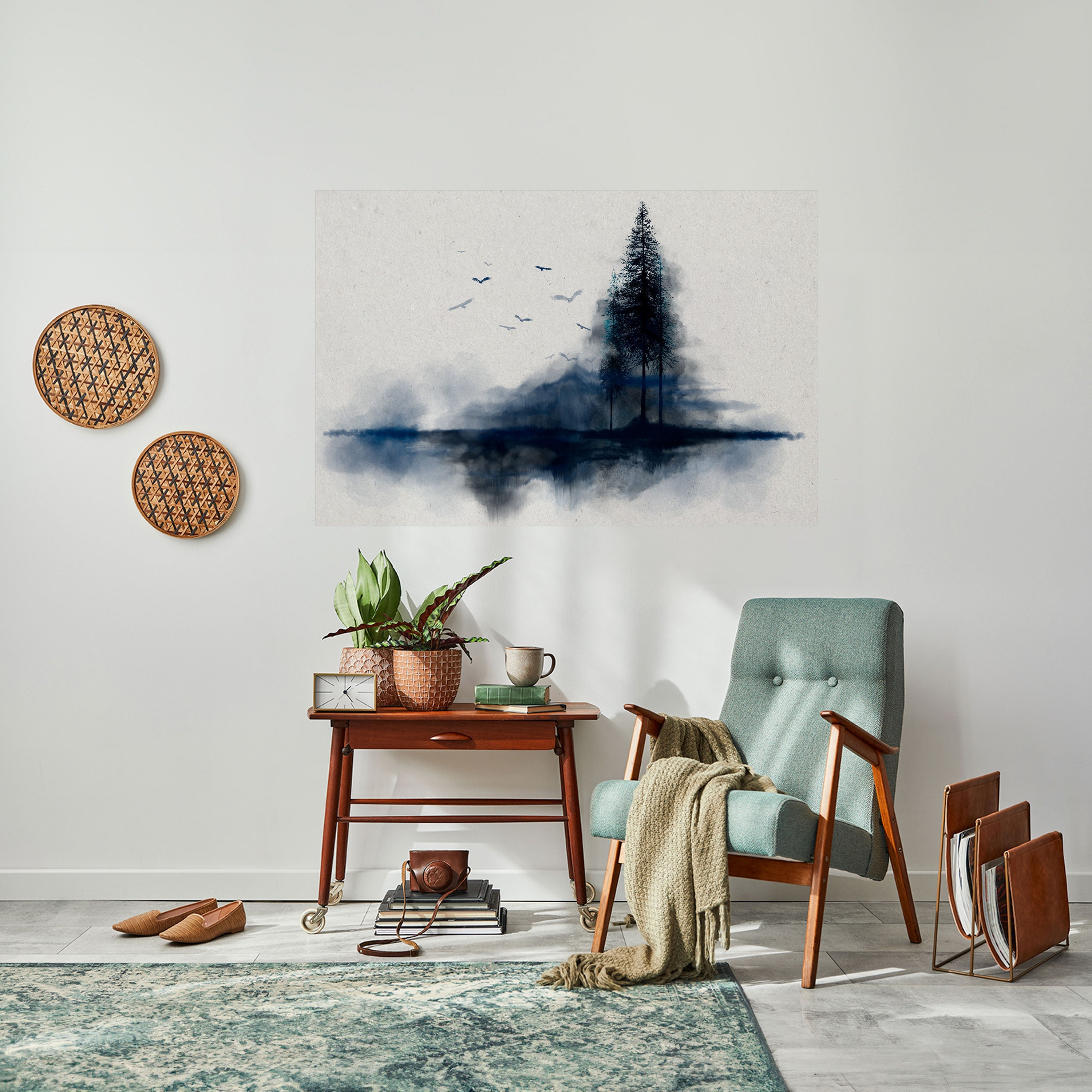 MISTY RECOLLECTION Peel and Stick Horizontal Poster