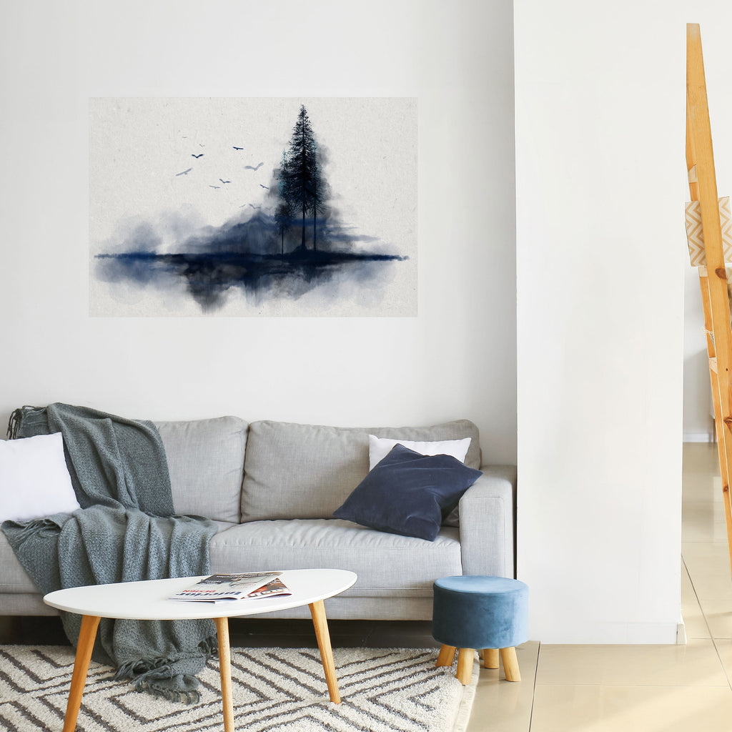 MISTY RECOLLECTION Peel and Stick Horizontal Poster