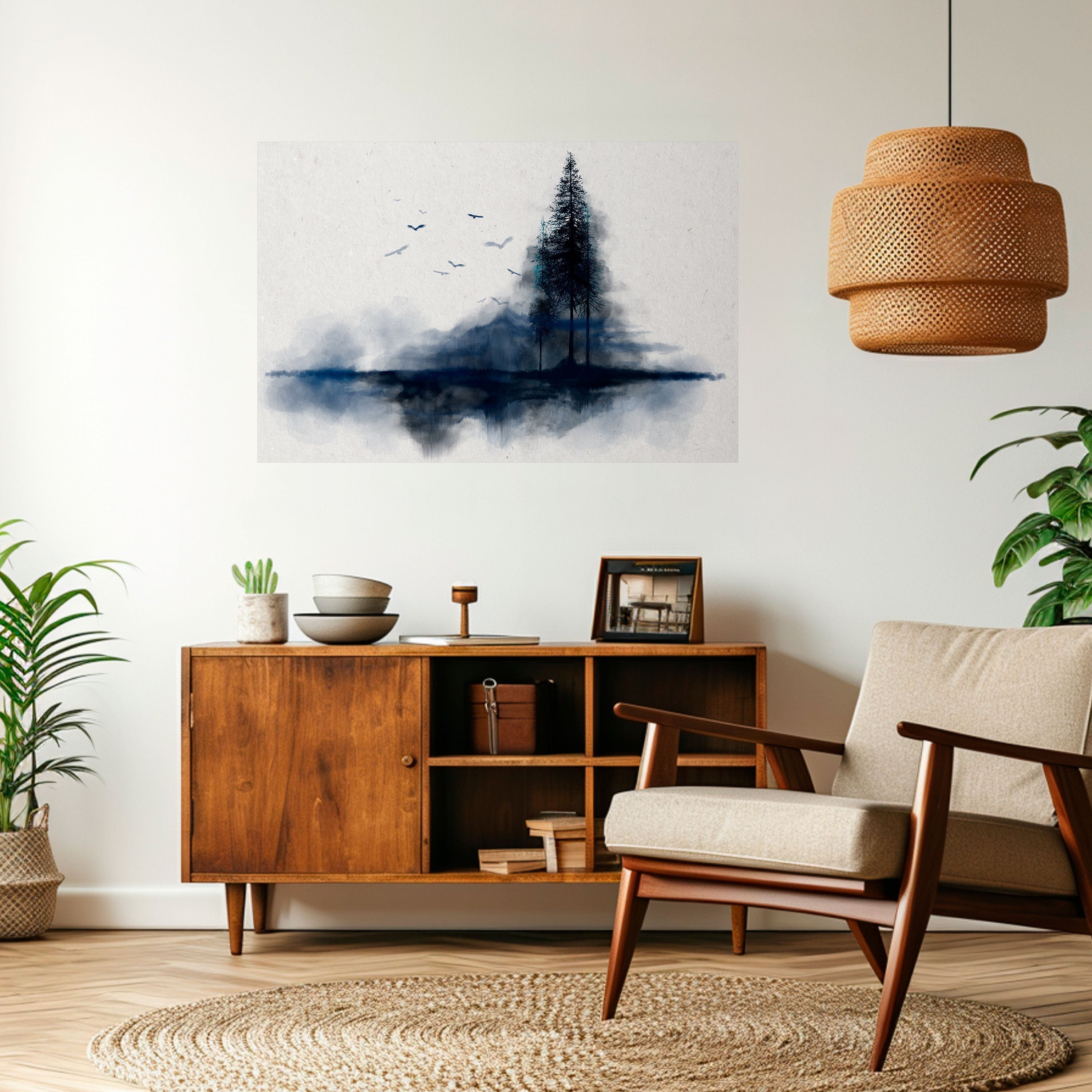 MISTY RECOLLECTION Peel and Stick Horizontal Poster