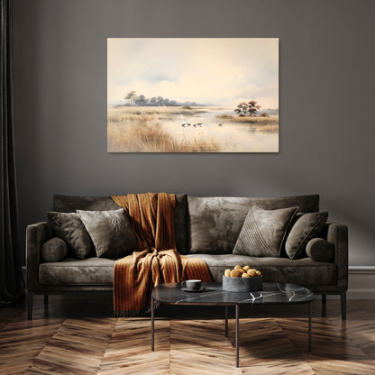 LAKESIDE NOSTALGY Horizontal Canvas Print