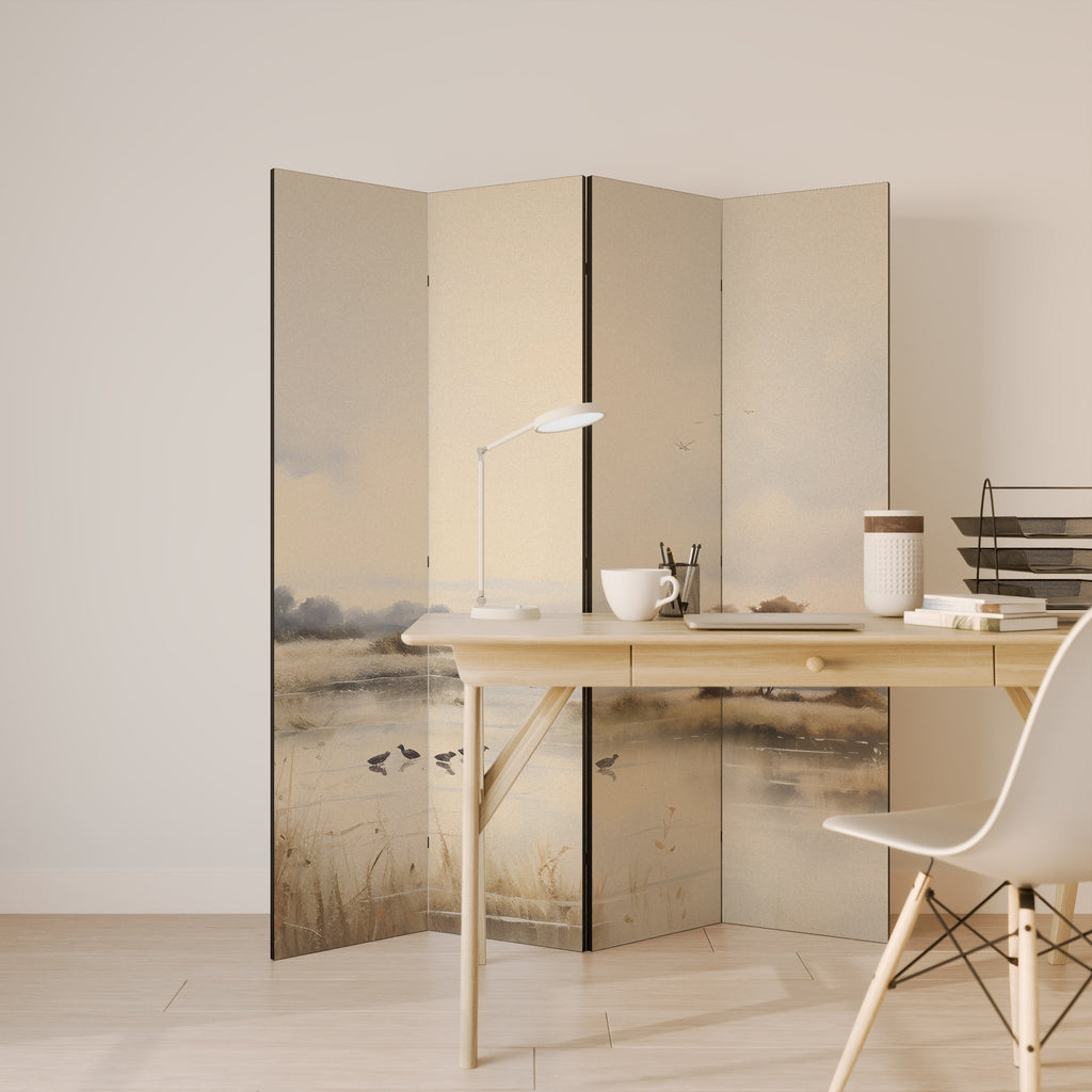 LAKESIDE NOSTALGY Decorative 4-Panel Room Divider