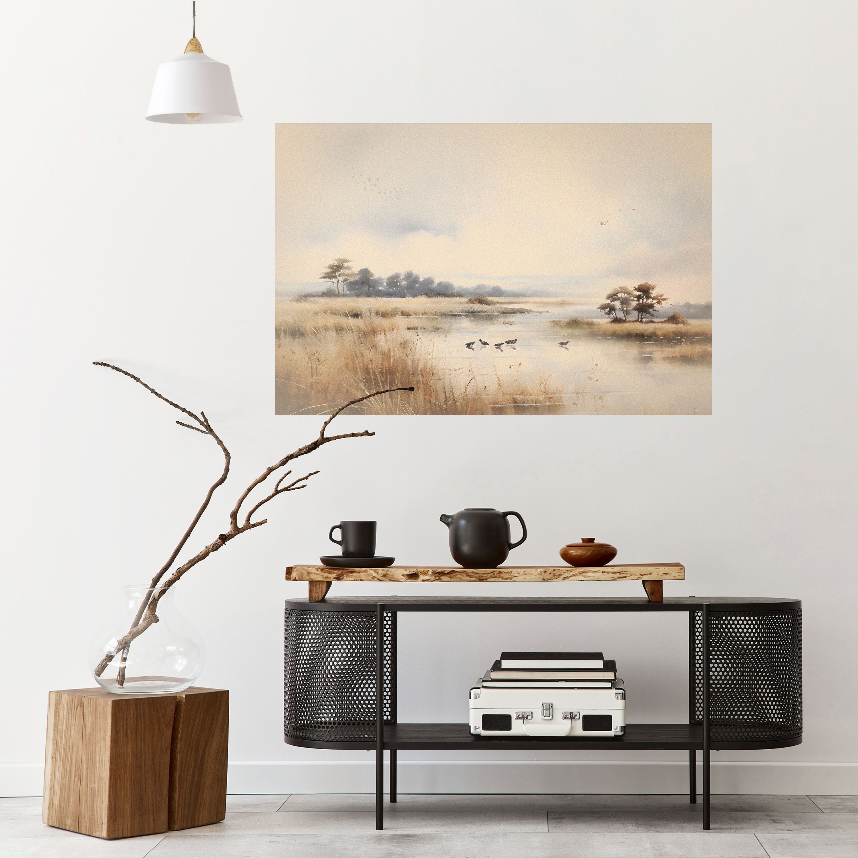 LAKESIDE NOSTALGY Peel and Stick Horizontal Poster