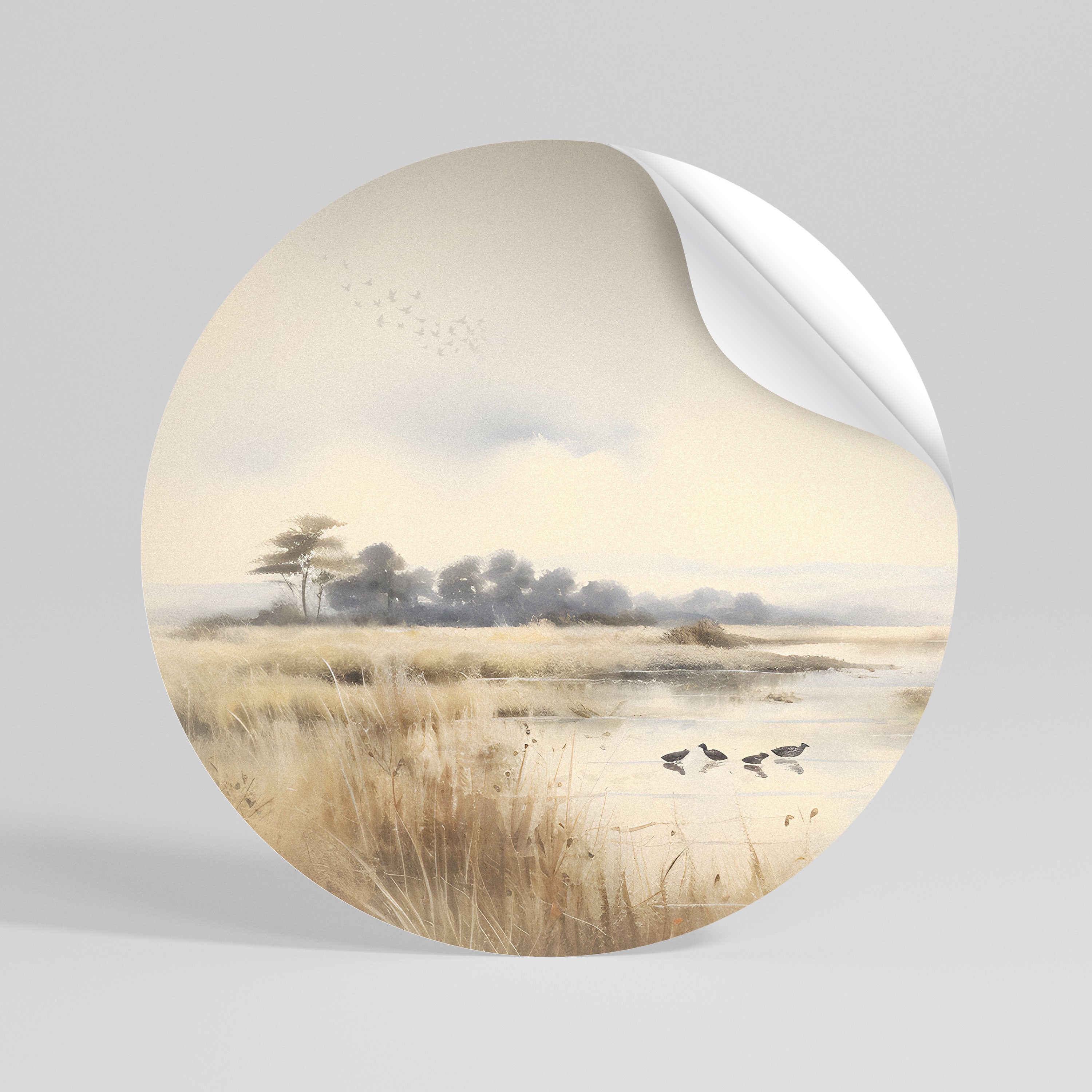 LAKESIDE NOSTALGY Peel and Stick Round Sticker