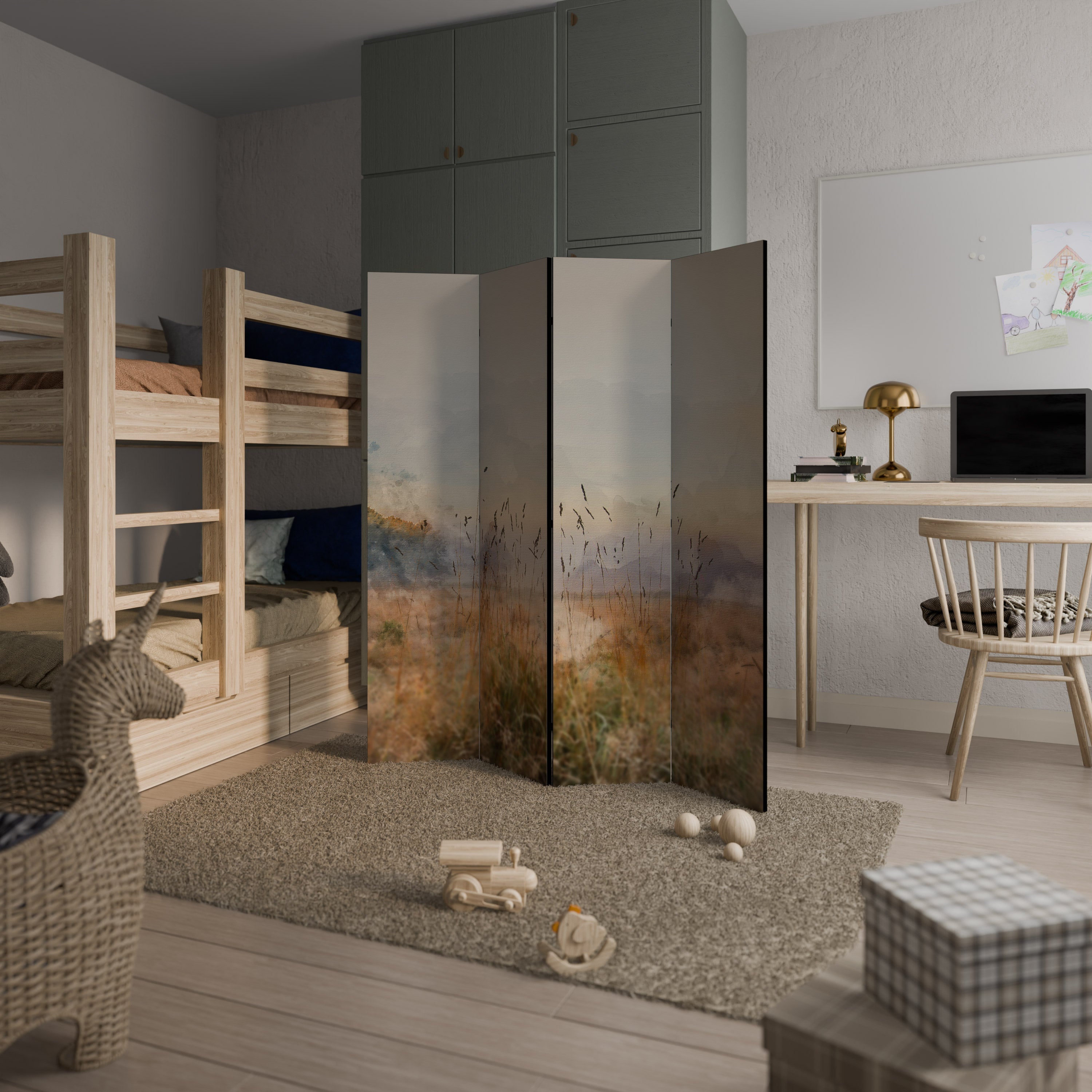 SUMMERTIME SADNESS Decorative 4-Panel Room Divider