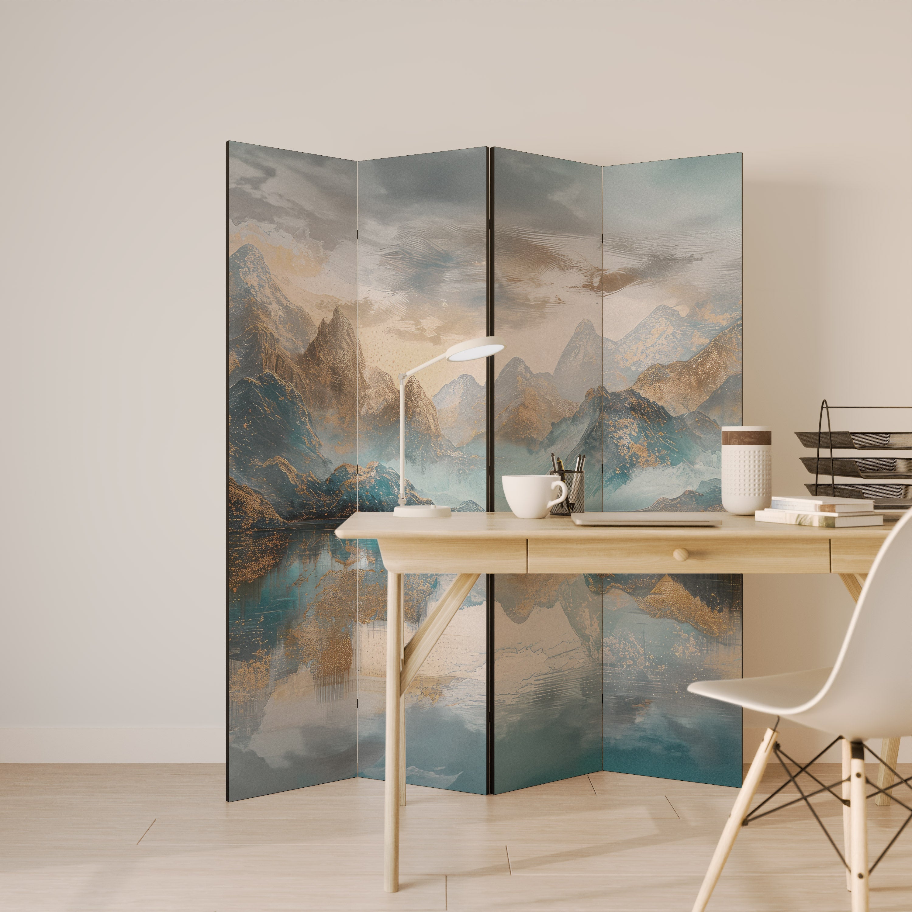 AZURE SUMMITS Decorative 4-Panel Room Divider