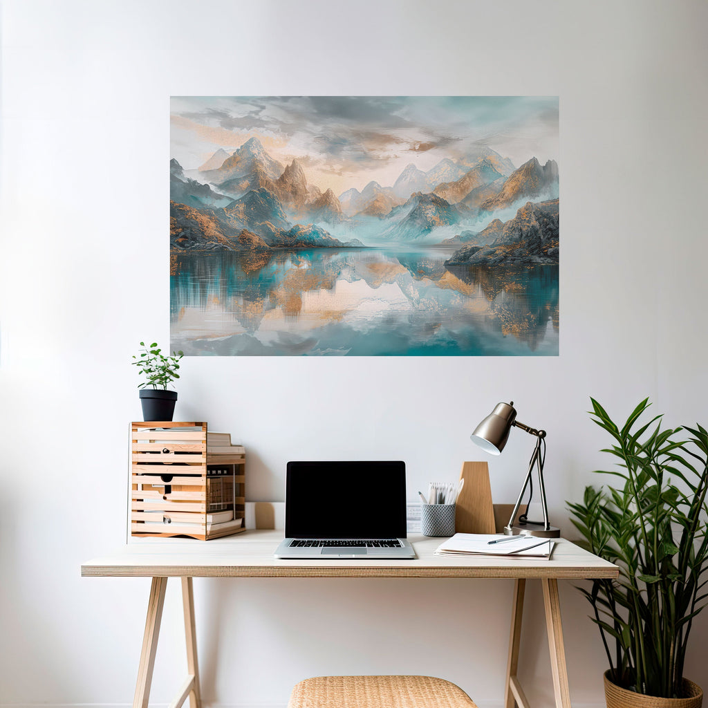 AZURE SUMMITS Peel and Stick Horizontal Poster