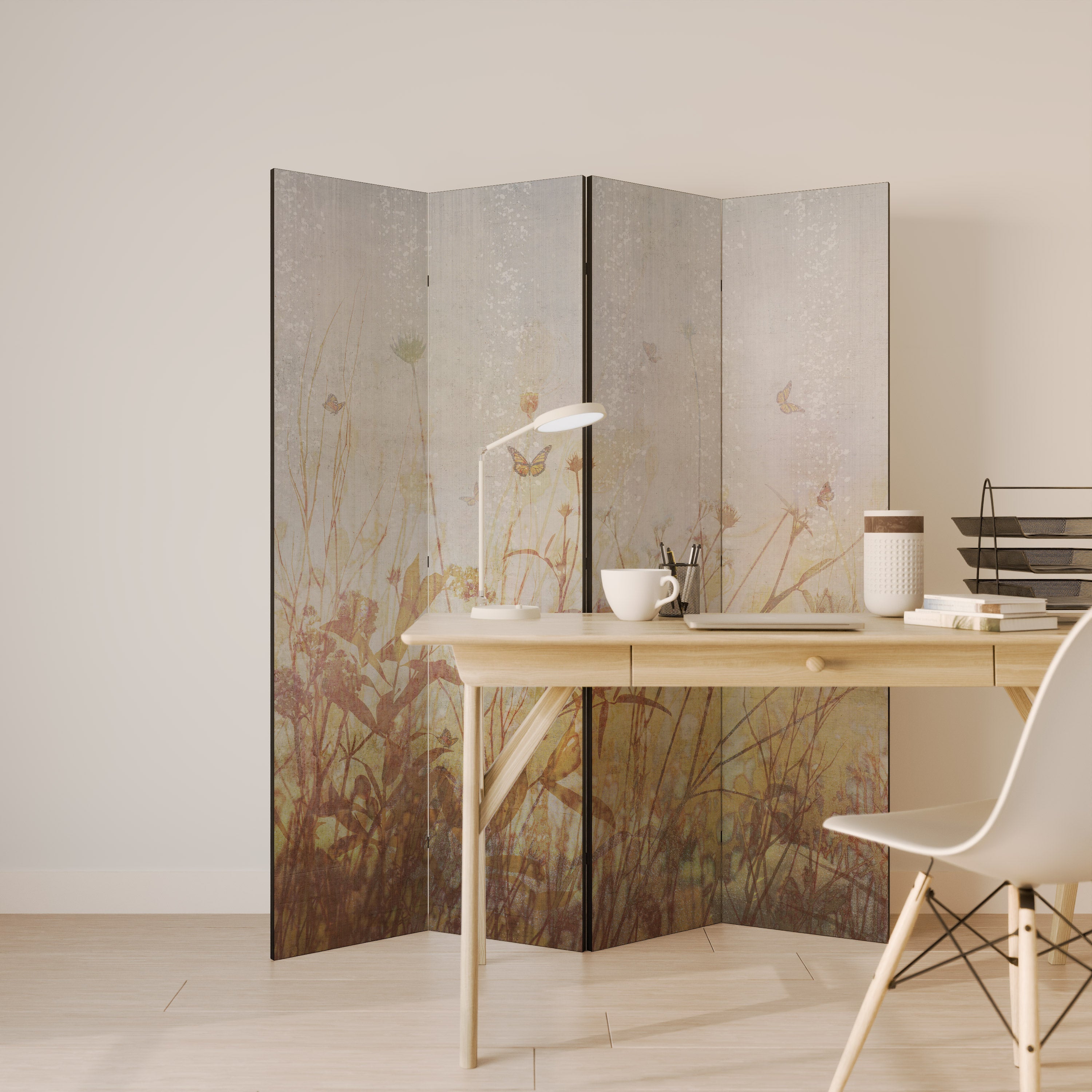 MEADOW BUTTERFLIES Decorative 4-Panel Room Divider