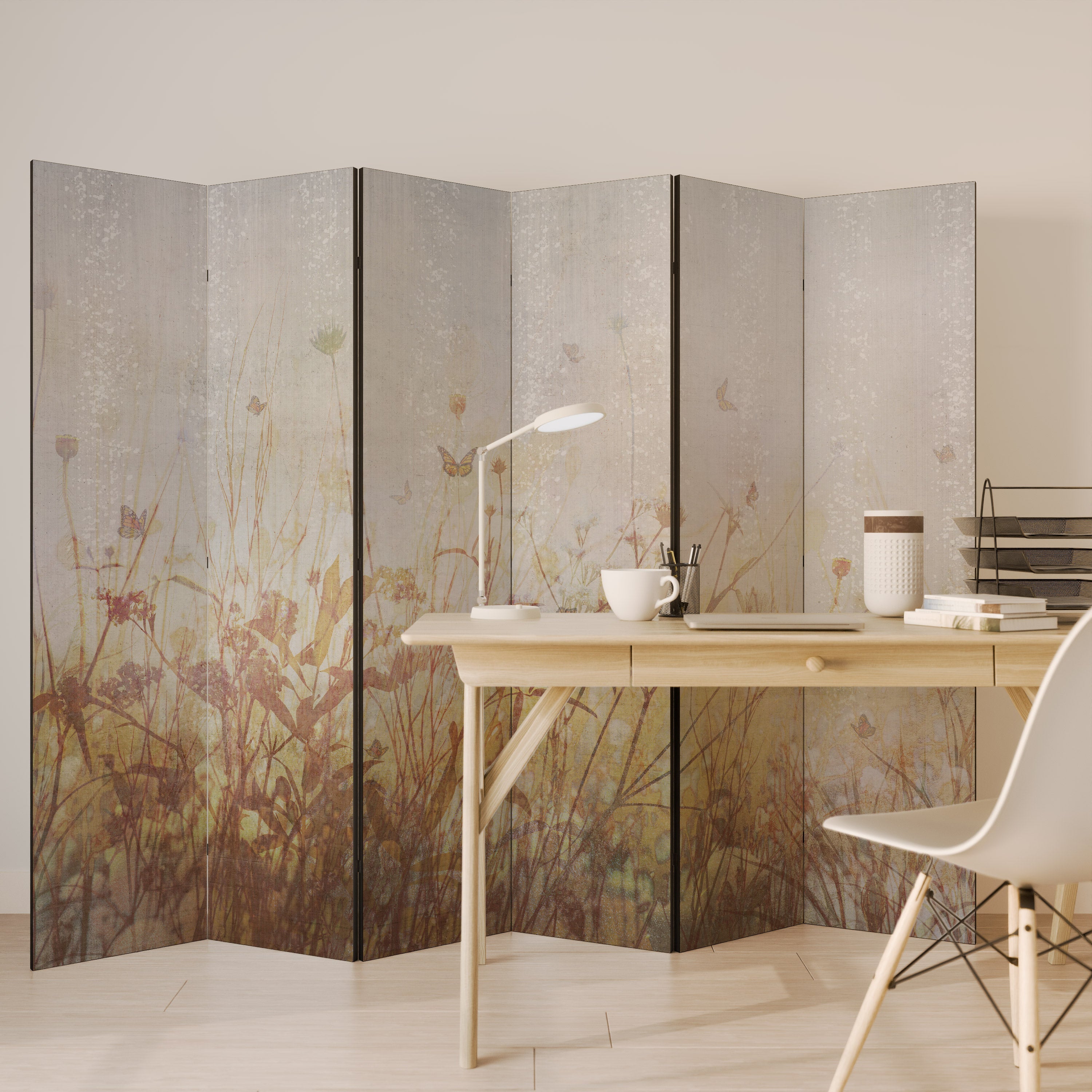MEADOW BUTTERFLIES Decorative 6-Panel Room Divider