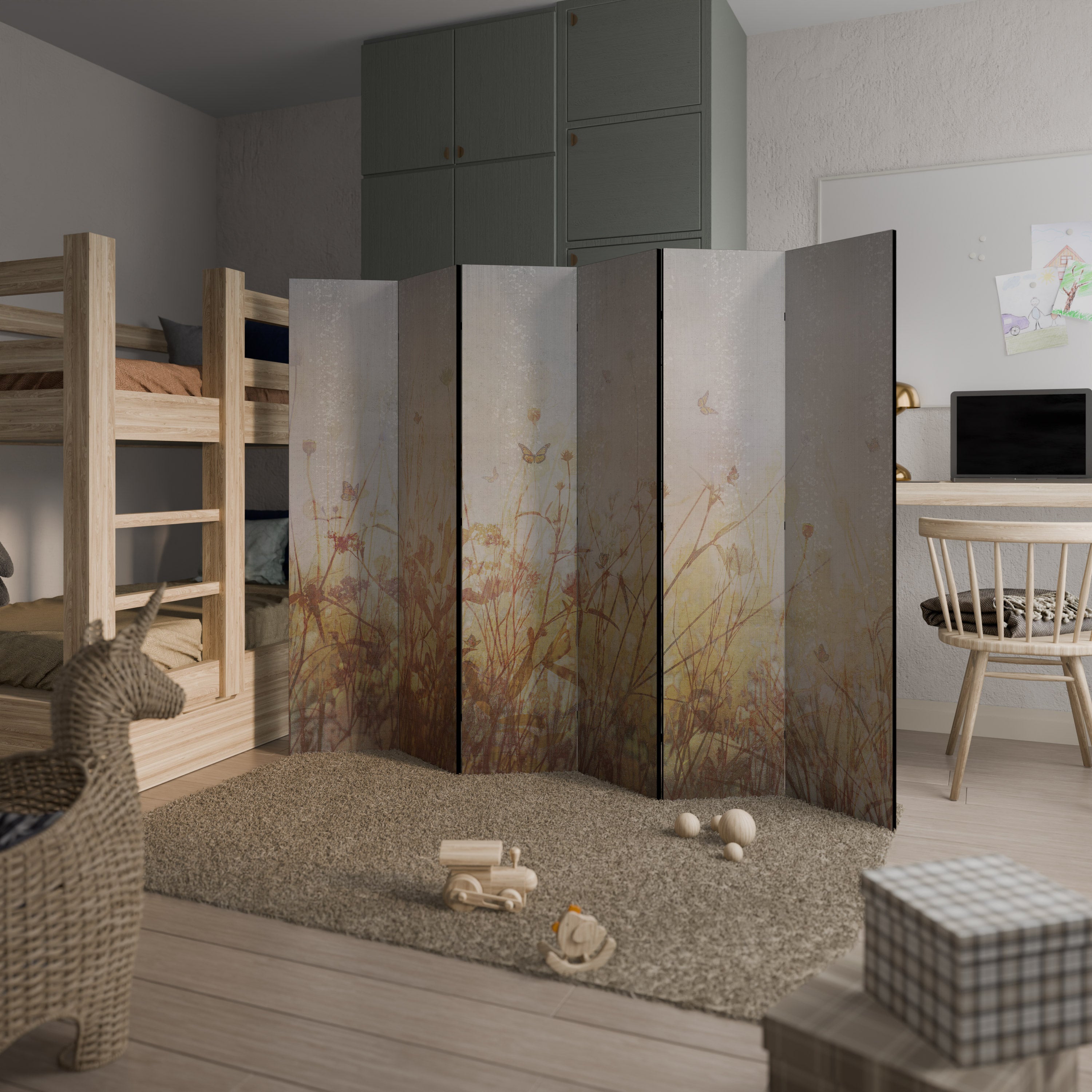 MEADOW BUTTERFLIES 6-Panel Room Divider
