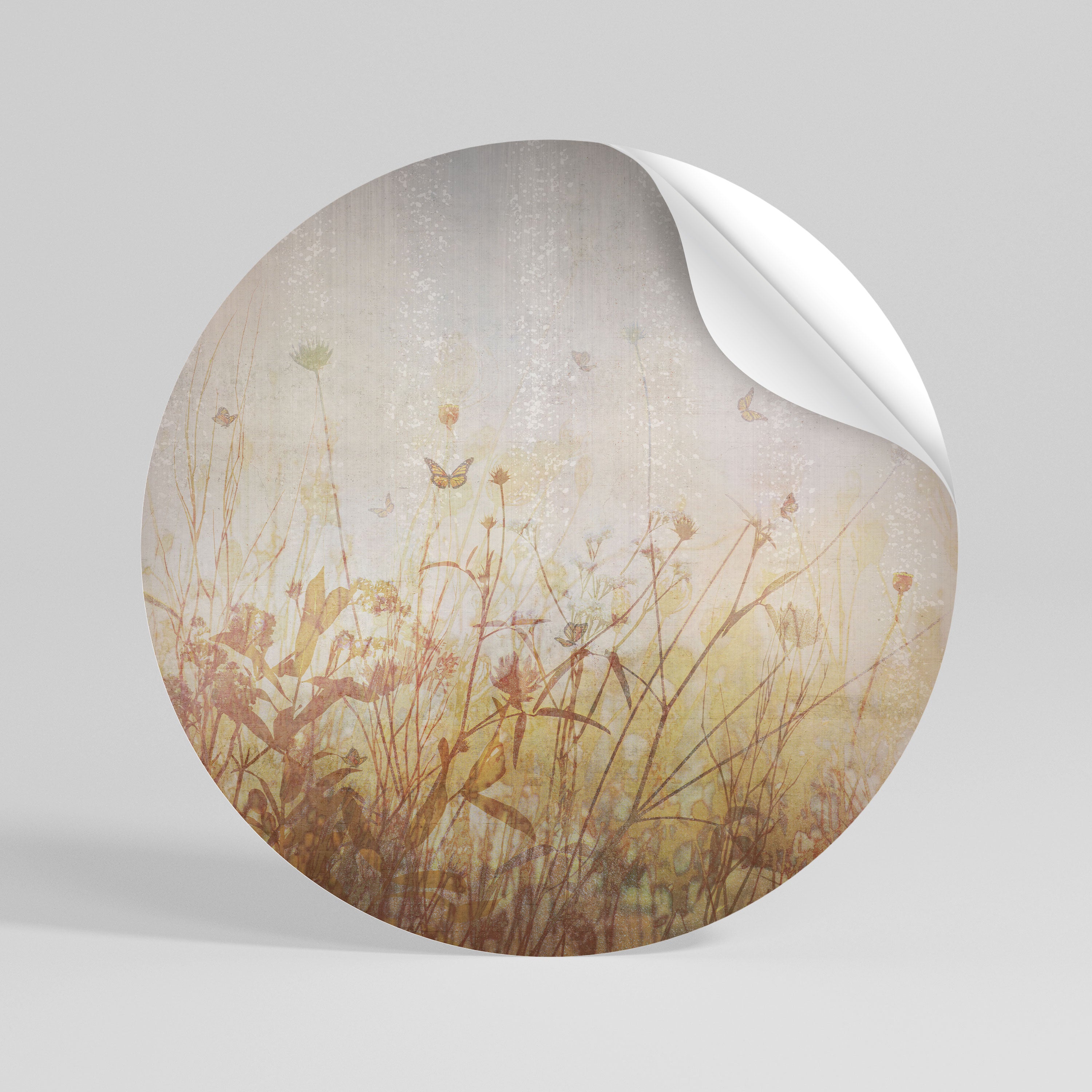MEADOW BUTTERFLIES Peel and Stick Round Sticker
