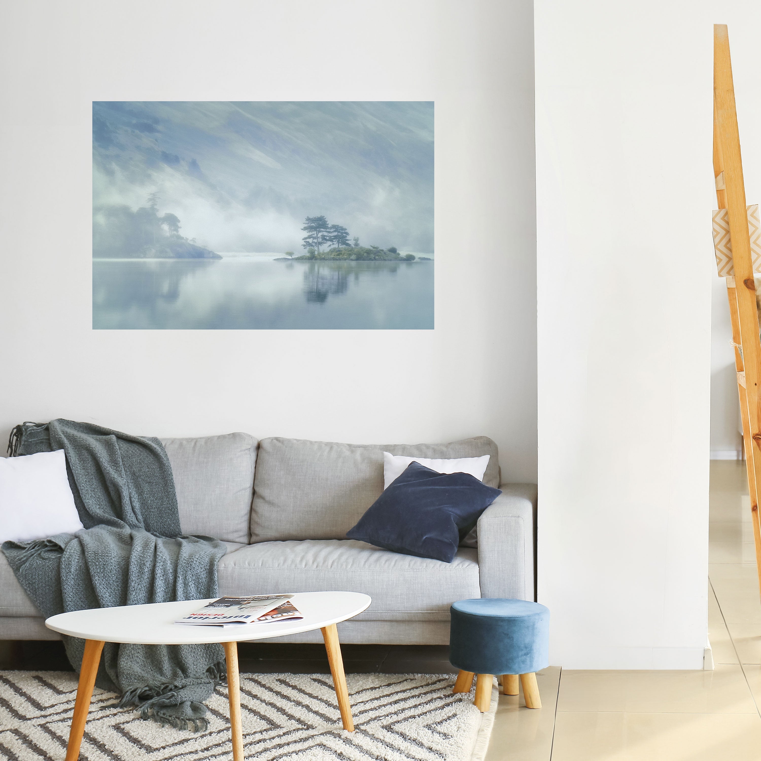 SILVER LAKE Peel and Stick Horizontal Poster