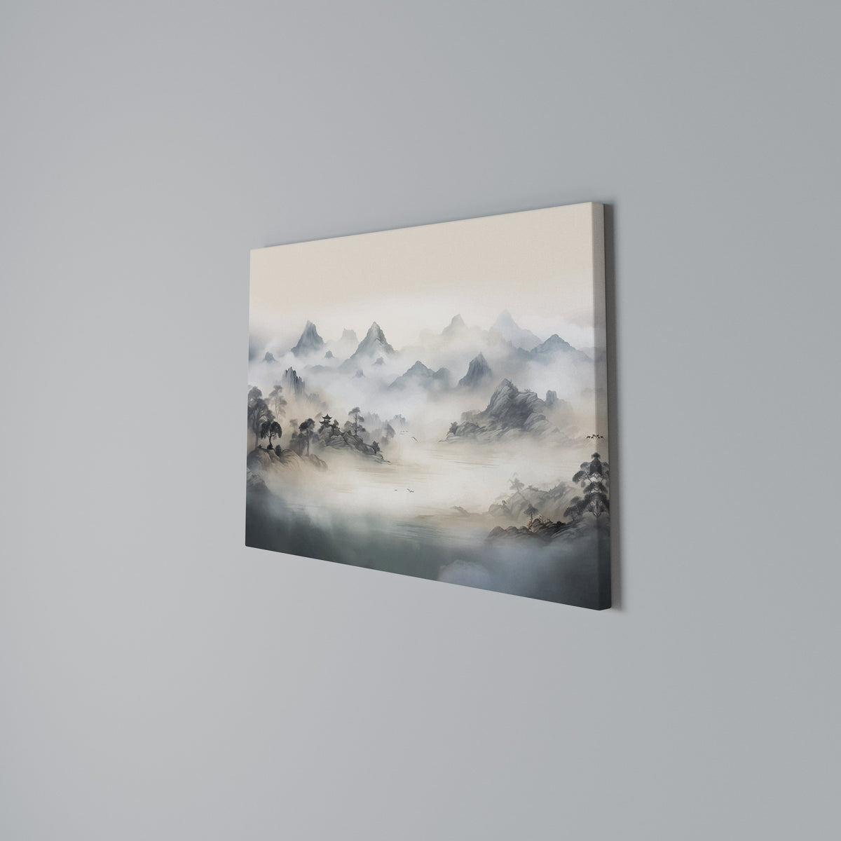 HIDDEN TEMPLE MIST Horizontal Canvas Print