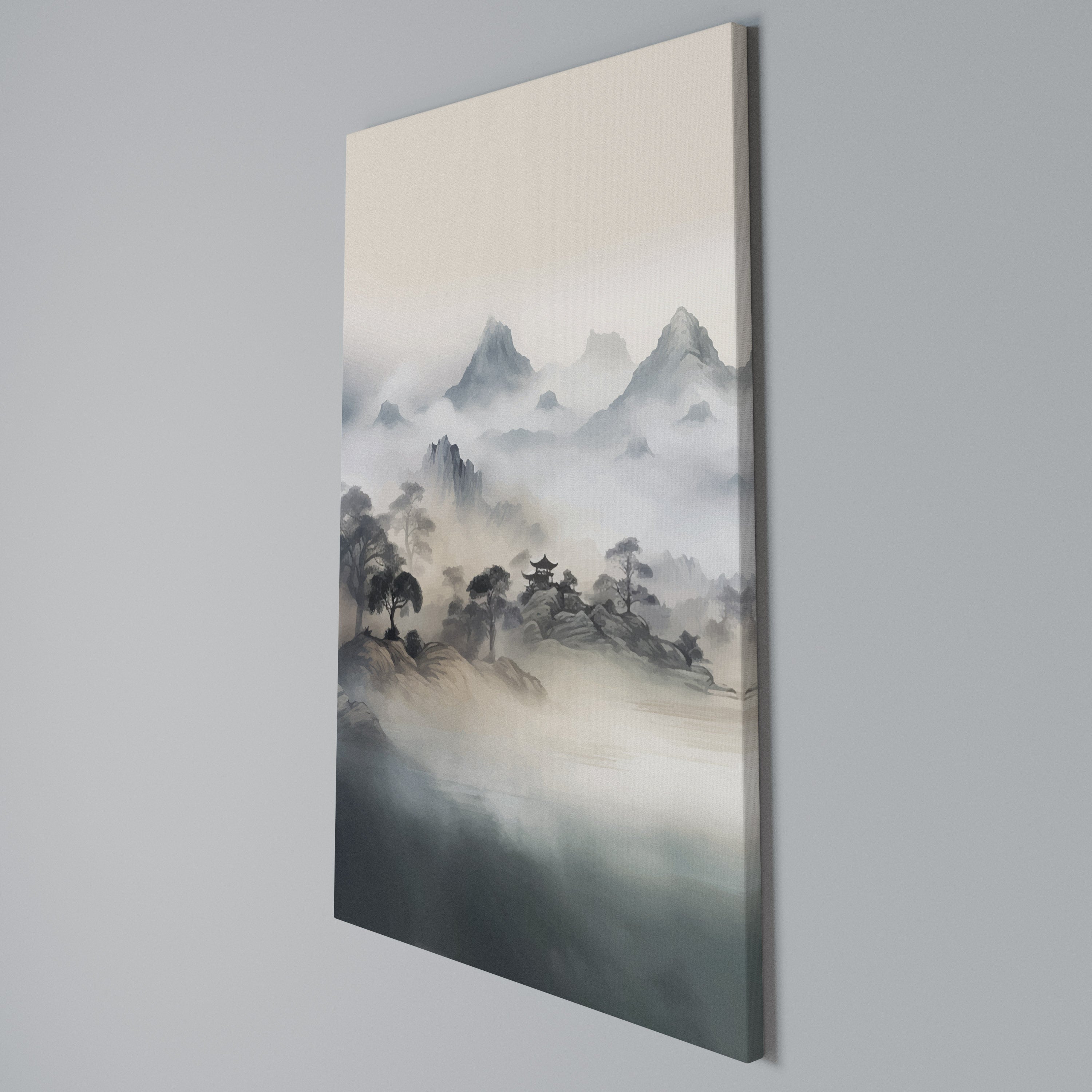 HIDDEN TEMPLE MIST Quadro em tela vertical