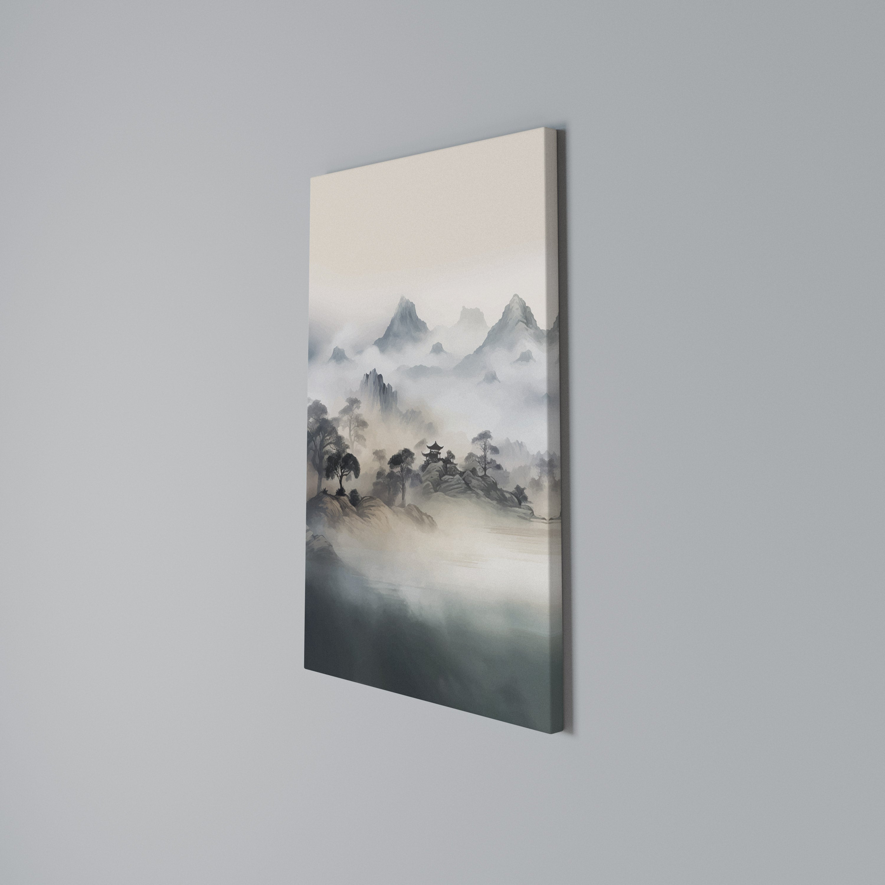 HIDDEN TEMPLE MIST Quadro em tela vertical