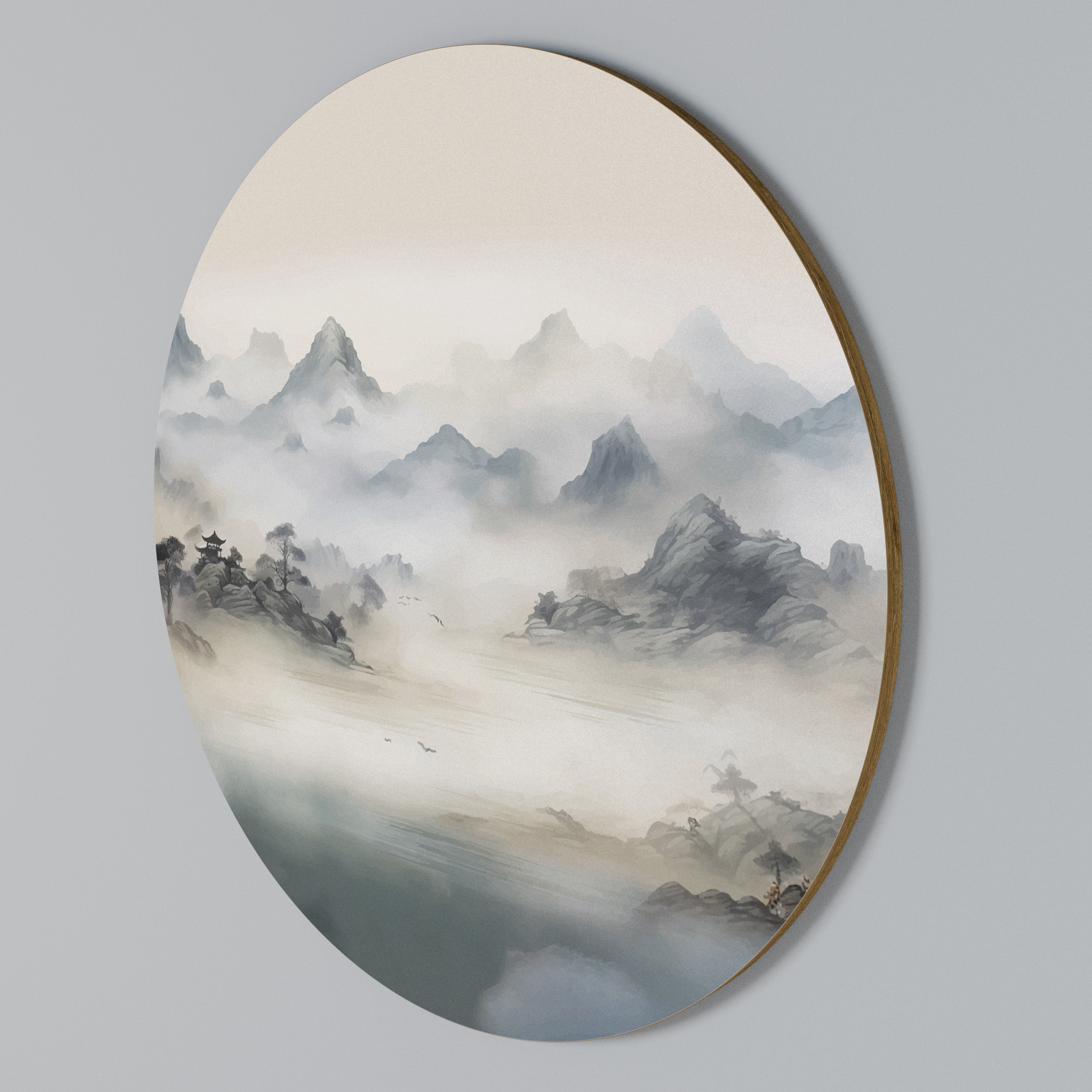 HIDDEN TEMPLE MIST Arte de Parede Redonda