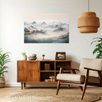 HIDDEN TEMPLE MIST Peel and Stick Horizontal Poster