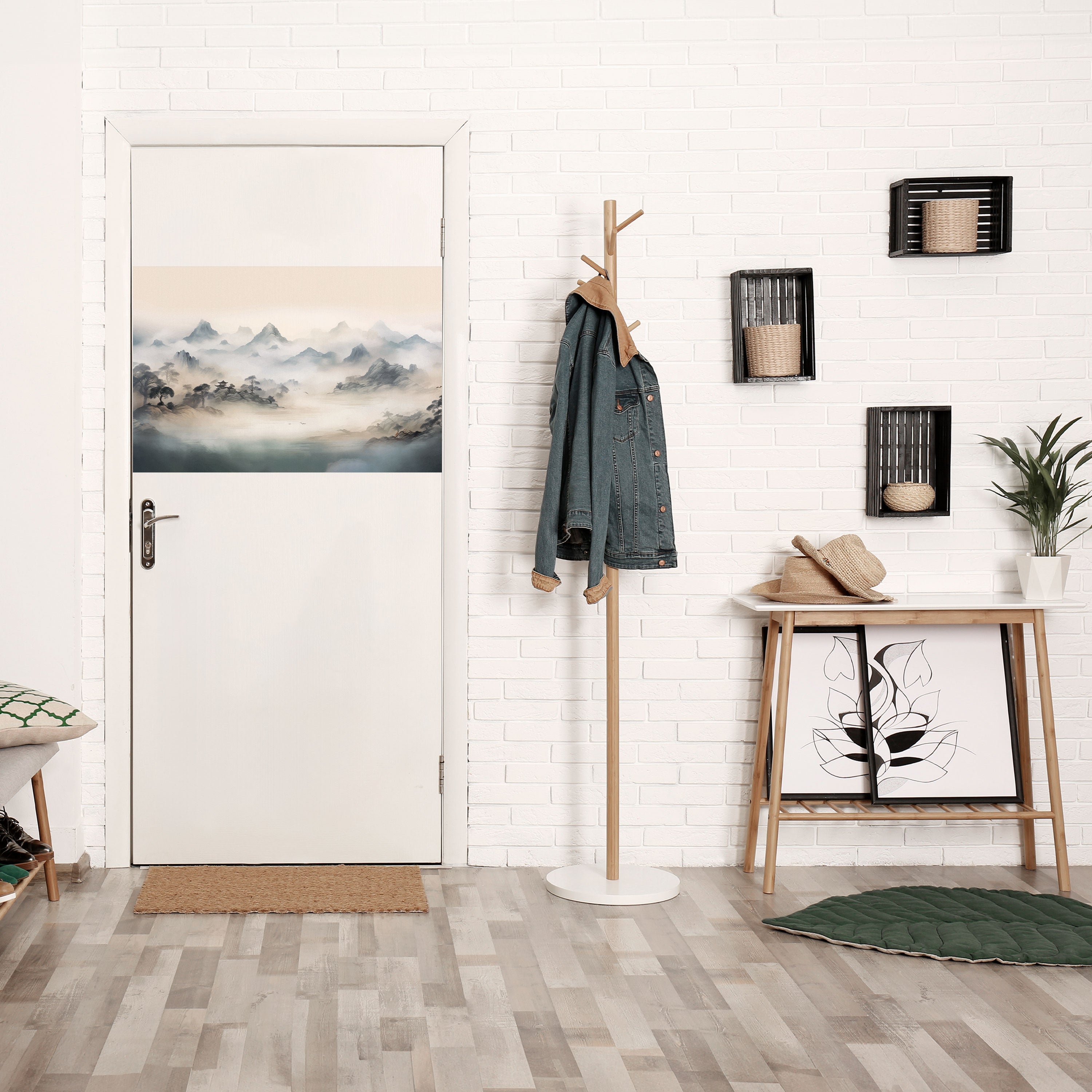 HIDDEN TEMPLE MIST Peel and Stick Horizontal Poster