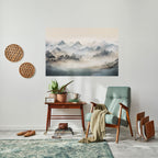 HIDDEN TEMPLE MIST Peel and Stick Horizontal Poster