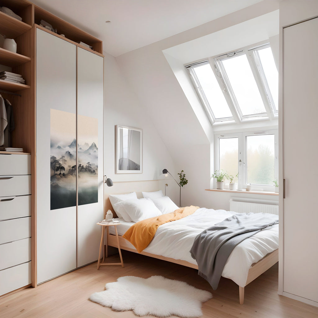 HIDDEN TEMPLE MIST Peel and Stick Vertical Poster