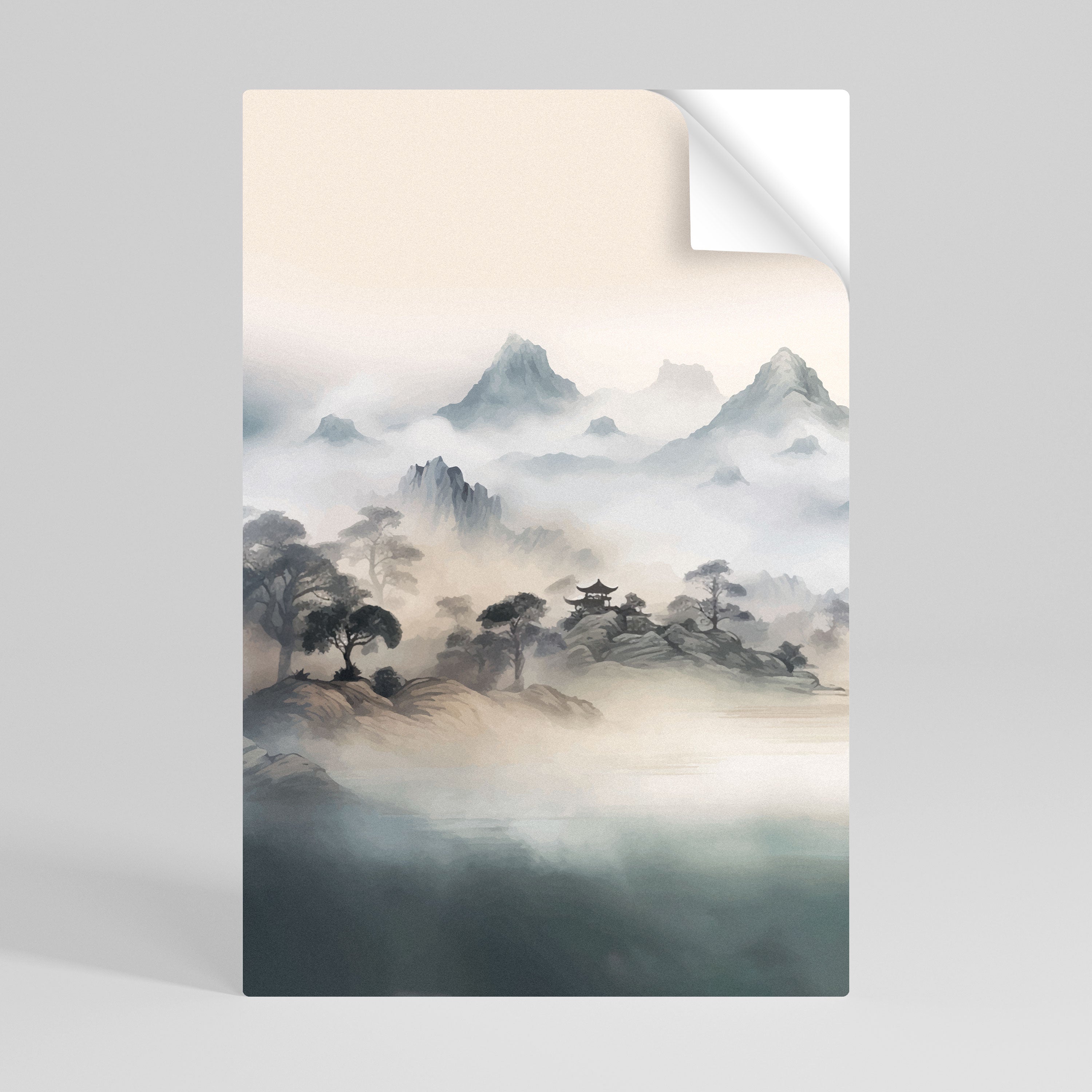 HIDDEN TEMPLE MIST Póster Autocolante Vertical