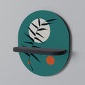 MYSTERIOUS LEAF Prateleira Oval Decorativa em Acabamento Preto