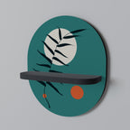 MYSTERIOUS LEAF Prateleira Oval Decorativa em Acabamento Preto