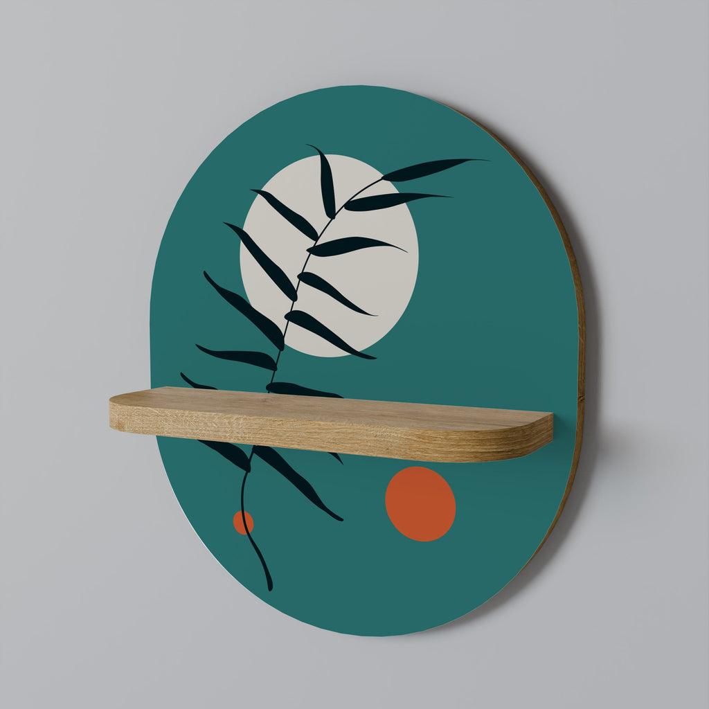 MYSTERIOUS LEAF Prateleira Oval Decorativa em Efeito Carvalho