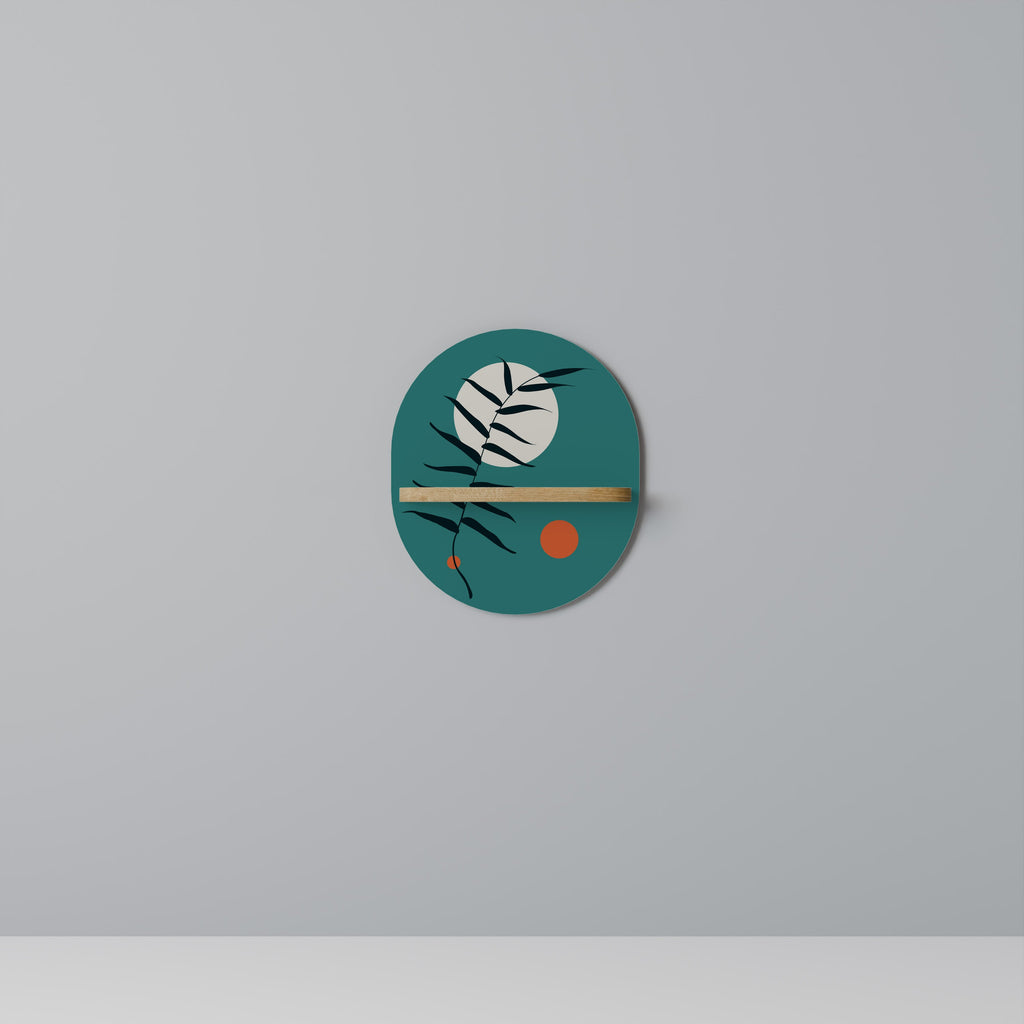 MYSTERIOUS LEAF Prateleira Oval Decorativa em Efeito Carvalho