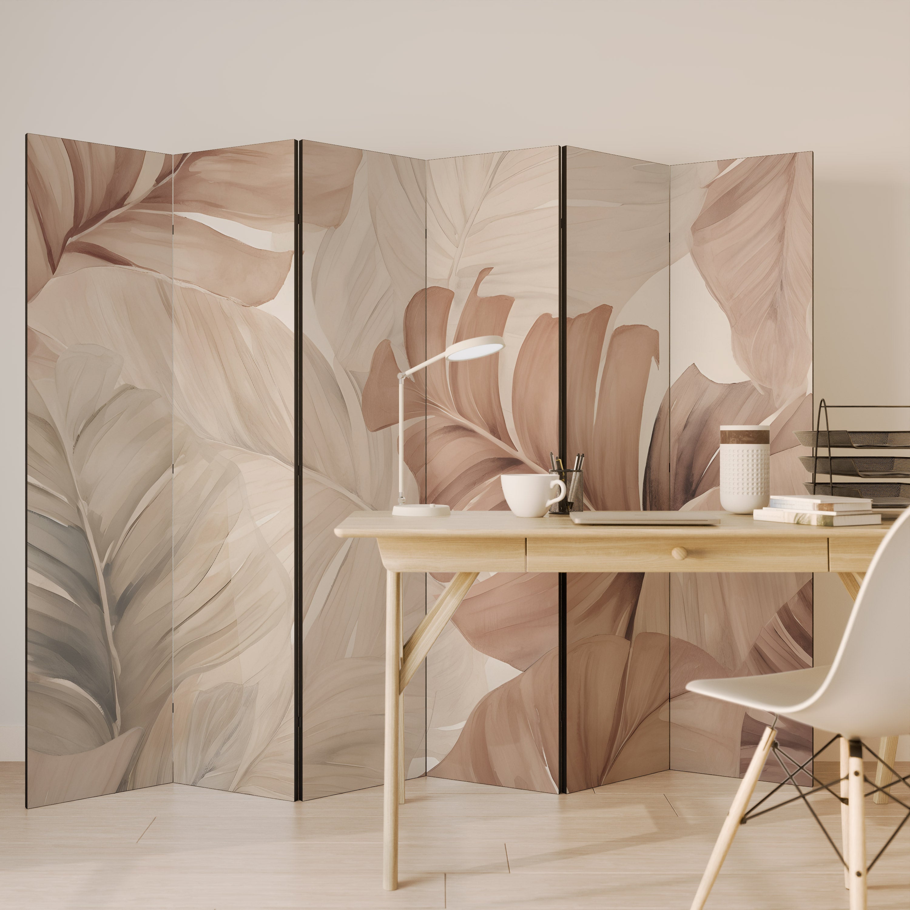 SOFT TONES OF FOLIAGE 6-Panel Room Divider