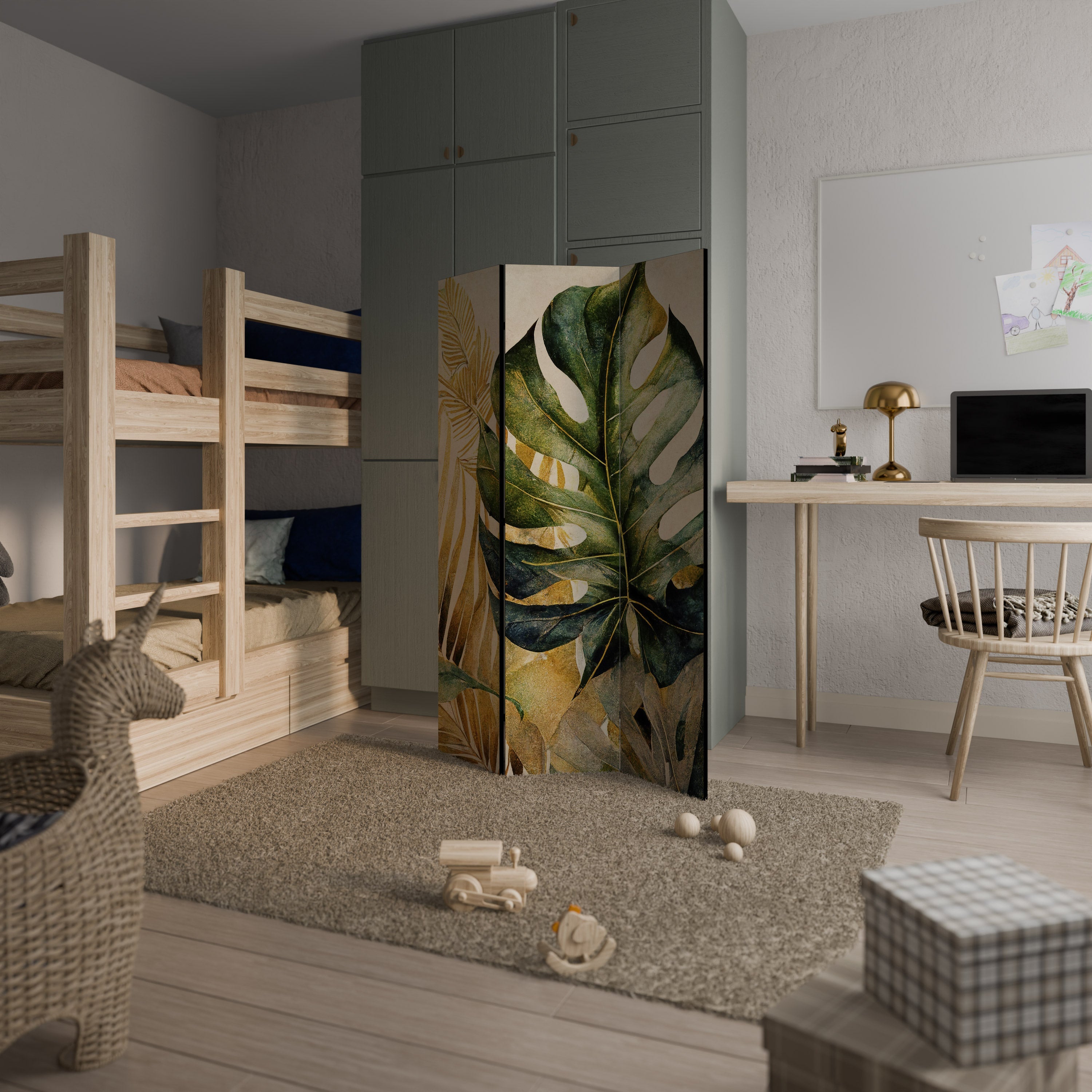 NATURE’S LYRICS Biombo Decorativo de 3 Painéis