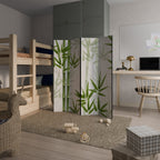 SERENE BAMBOO WHISPERS Decorative 4-Panel Room Divider