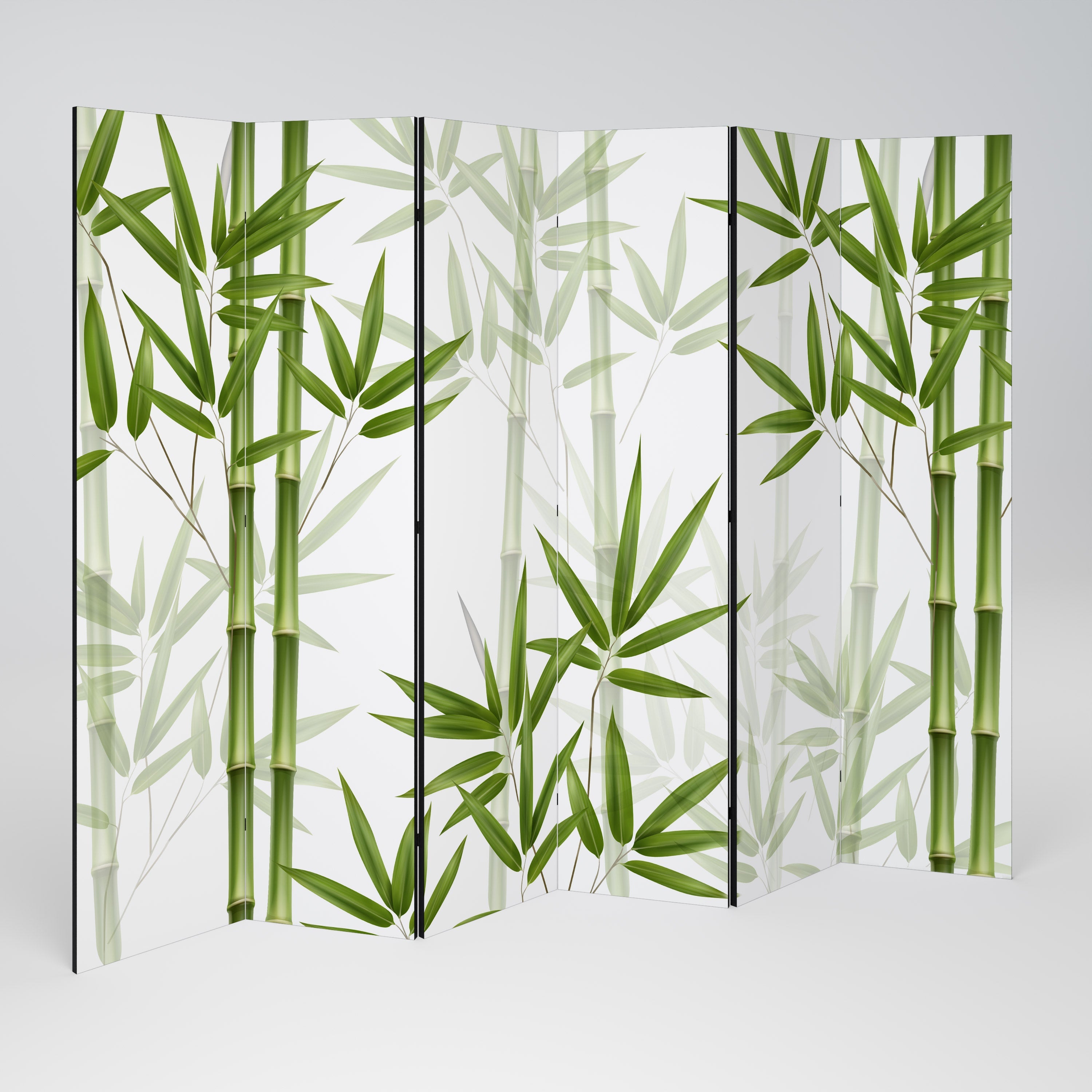 SERENE BAMBOO WHISPERS Decorative 6-Panel Room Divider