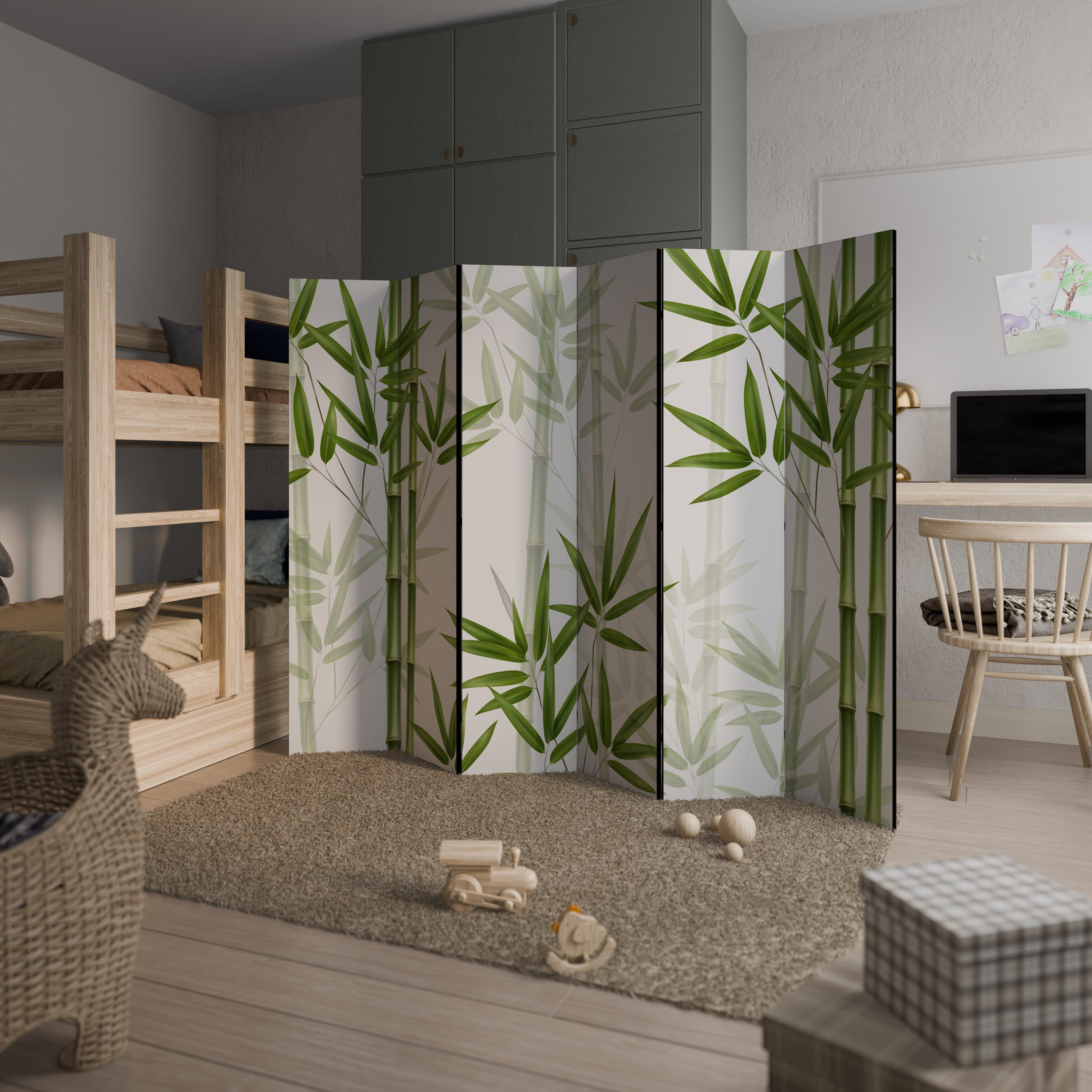 SERENE BAMBOO WHISPERS 6-Panel Room Divider