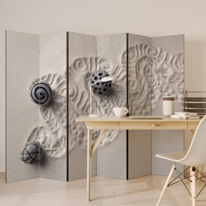 SAND SCULPTED SERENITY Biombo de 6 Painéis