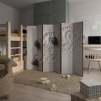 SAND SCULPTED SERENITY Decorative 6-Panel Room Divider