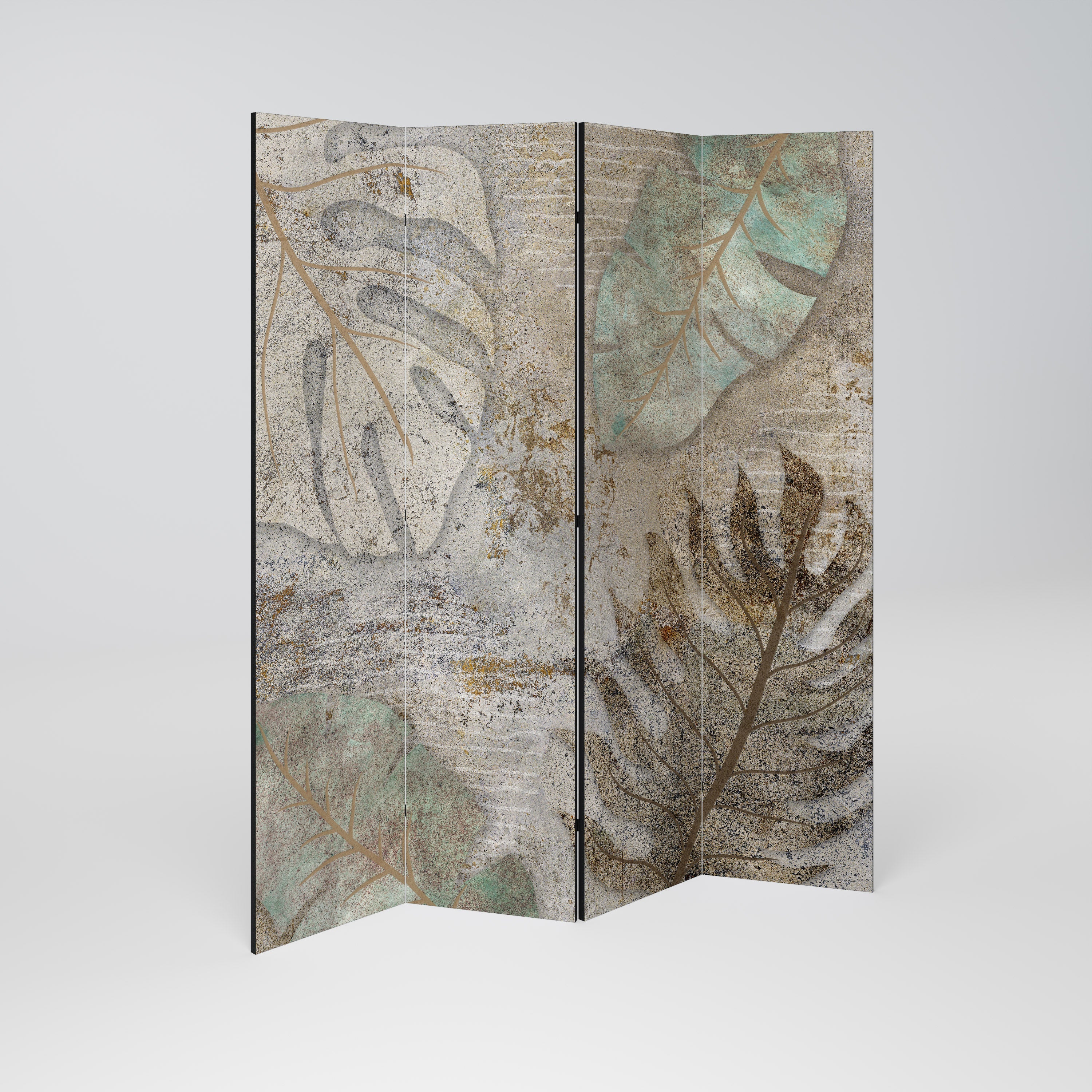 TEXTURED TRANQUILITY Decorative 4-Panel Room Divider