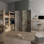 TEXTURED TRANQUILITY Biombo Decorativo de 4 Painéis