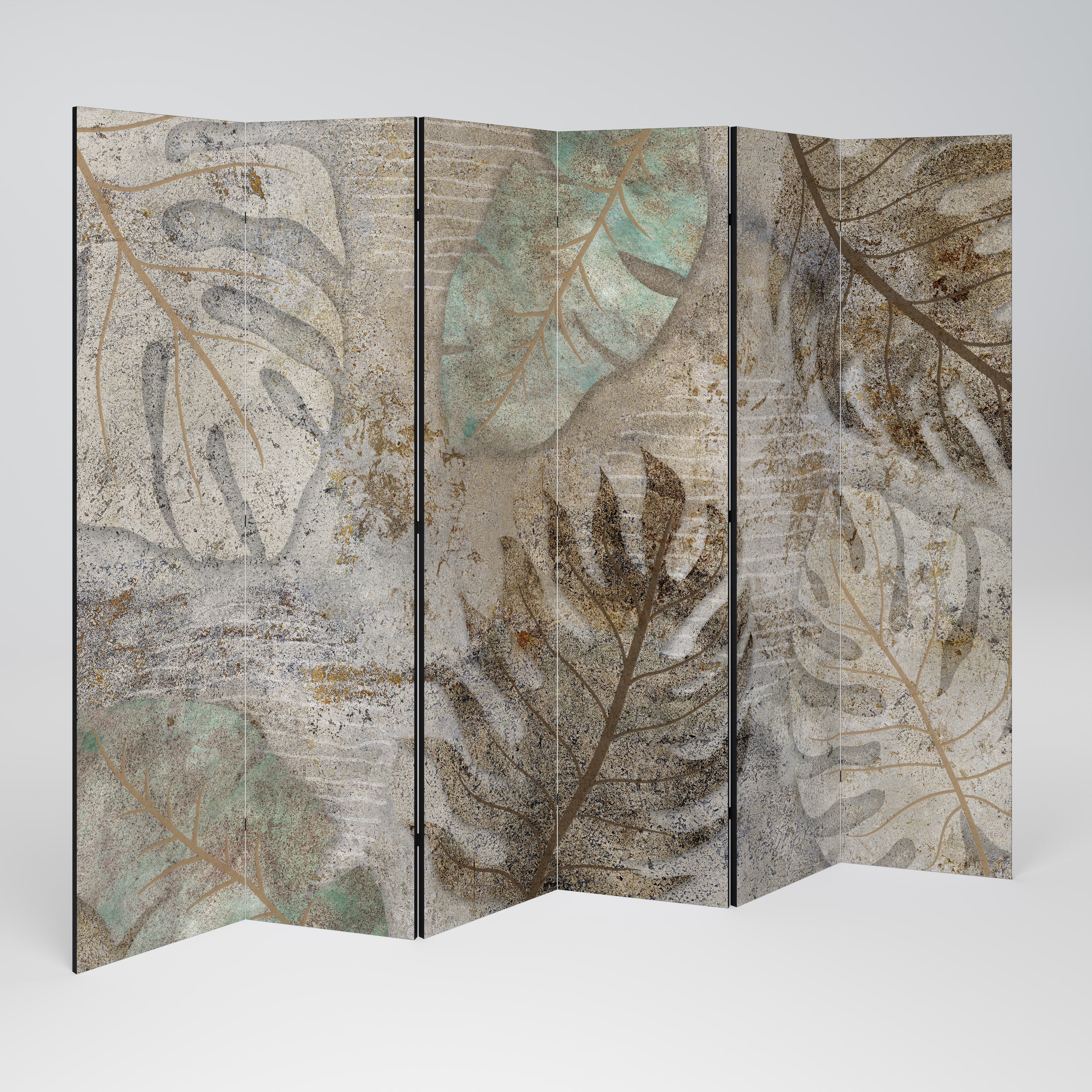 TEXTURED TRANQUILITY Decorative 6-Panel Room Divider