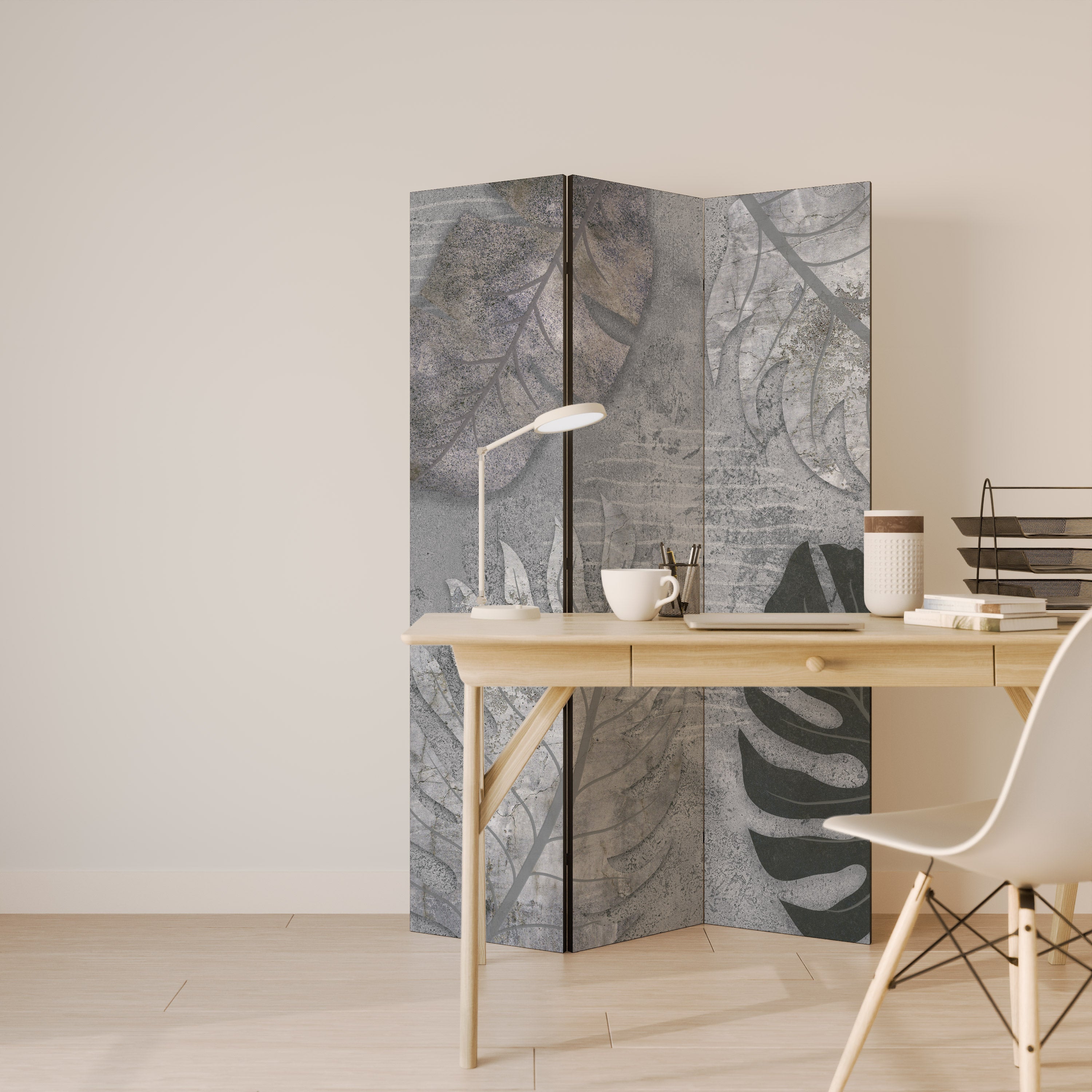 VINTAGE GREENERY Biombo Decorativo de 3 Painéis