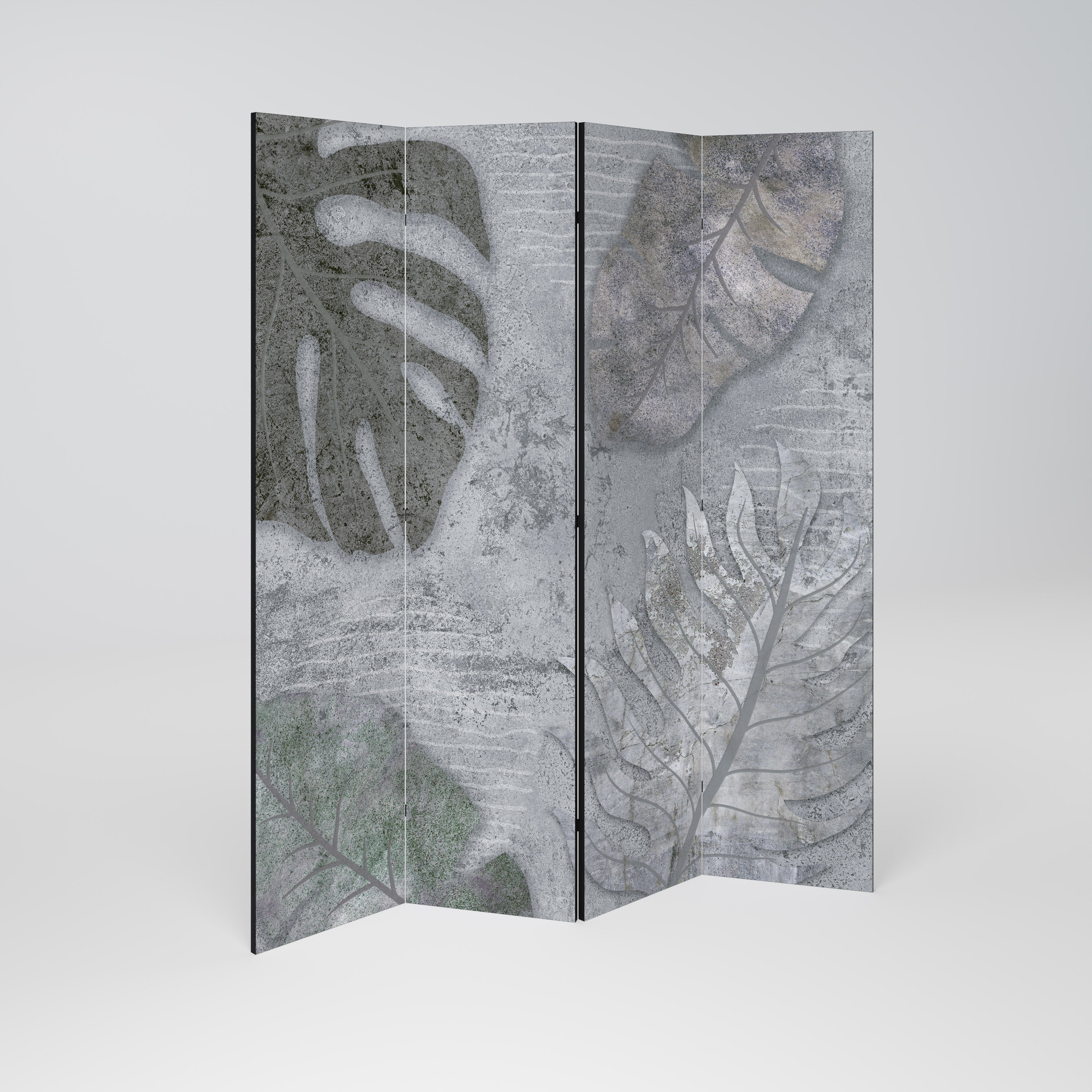 VINTAGE GREENERY Decorative 4-Panel Room Divider