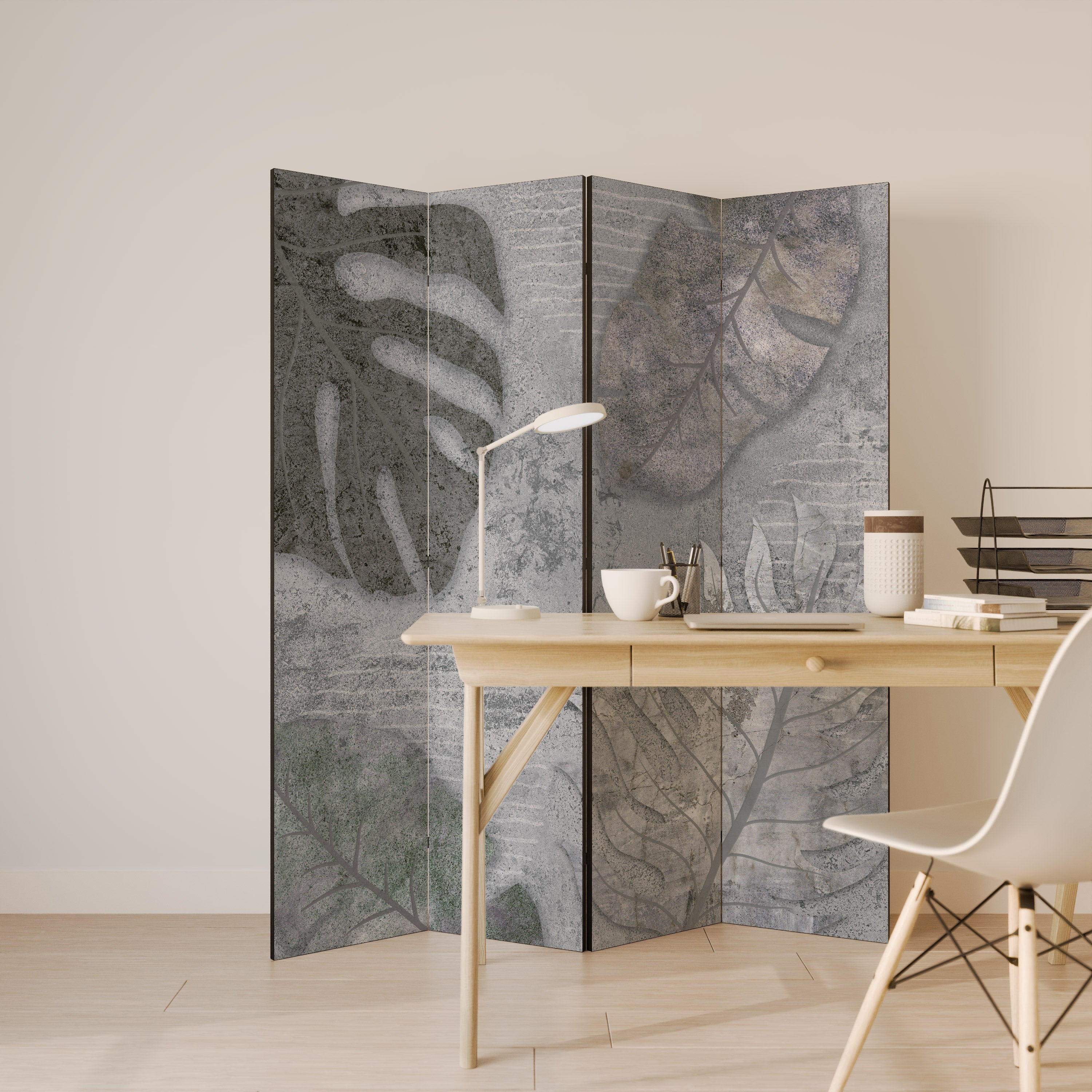 VINTAGE GREENERY Decorative 4-Panel Room Divider