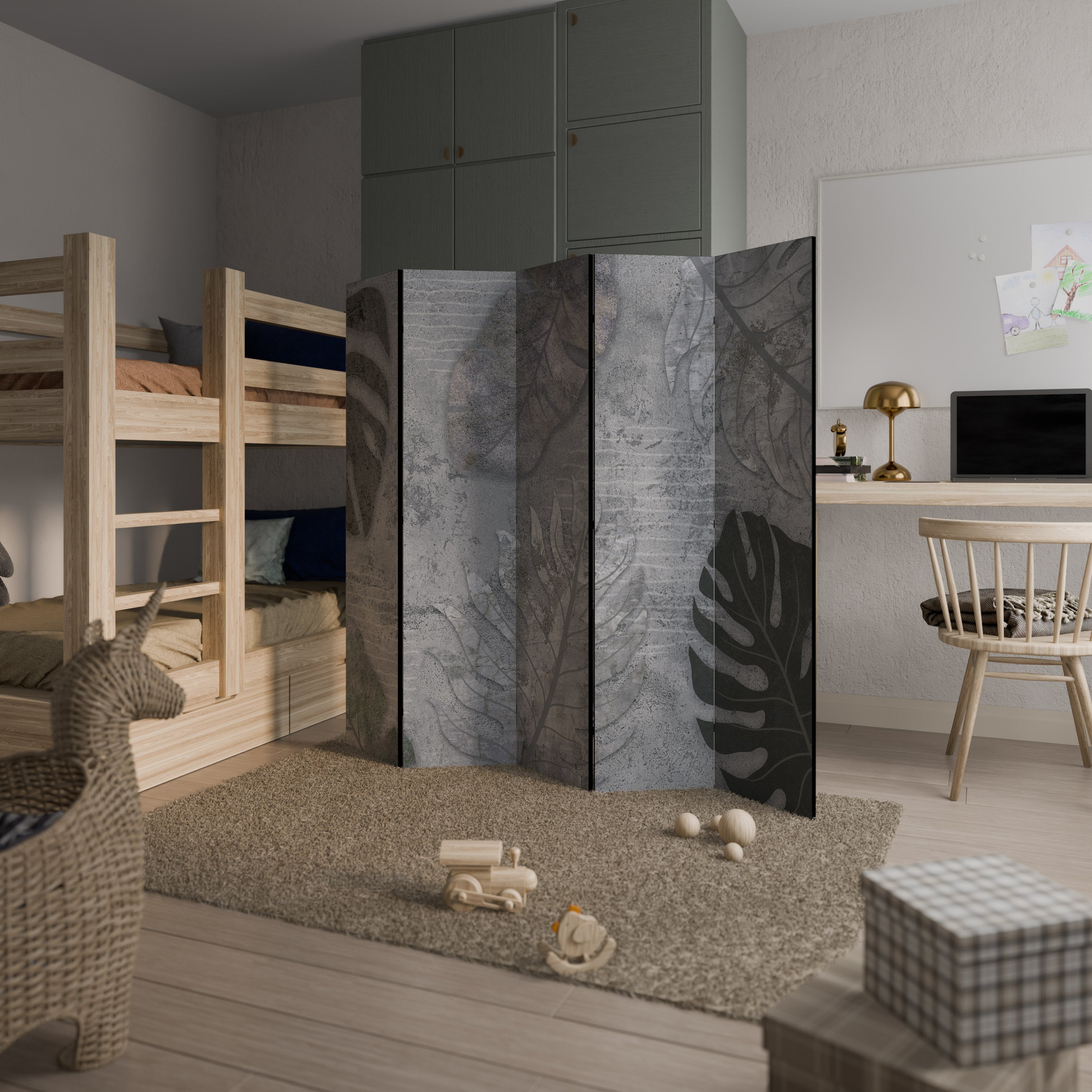 VINTAGE GREENERY 5-Panel Room Divider